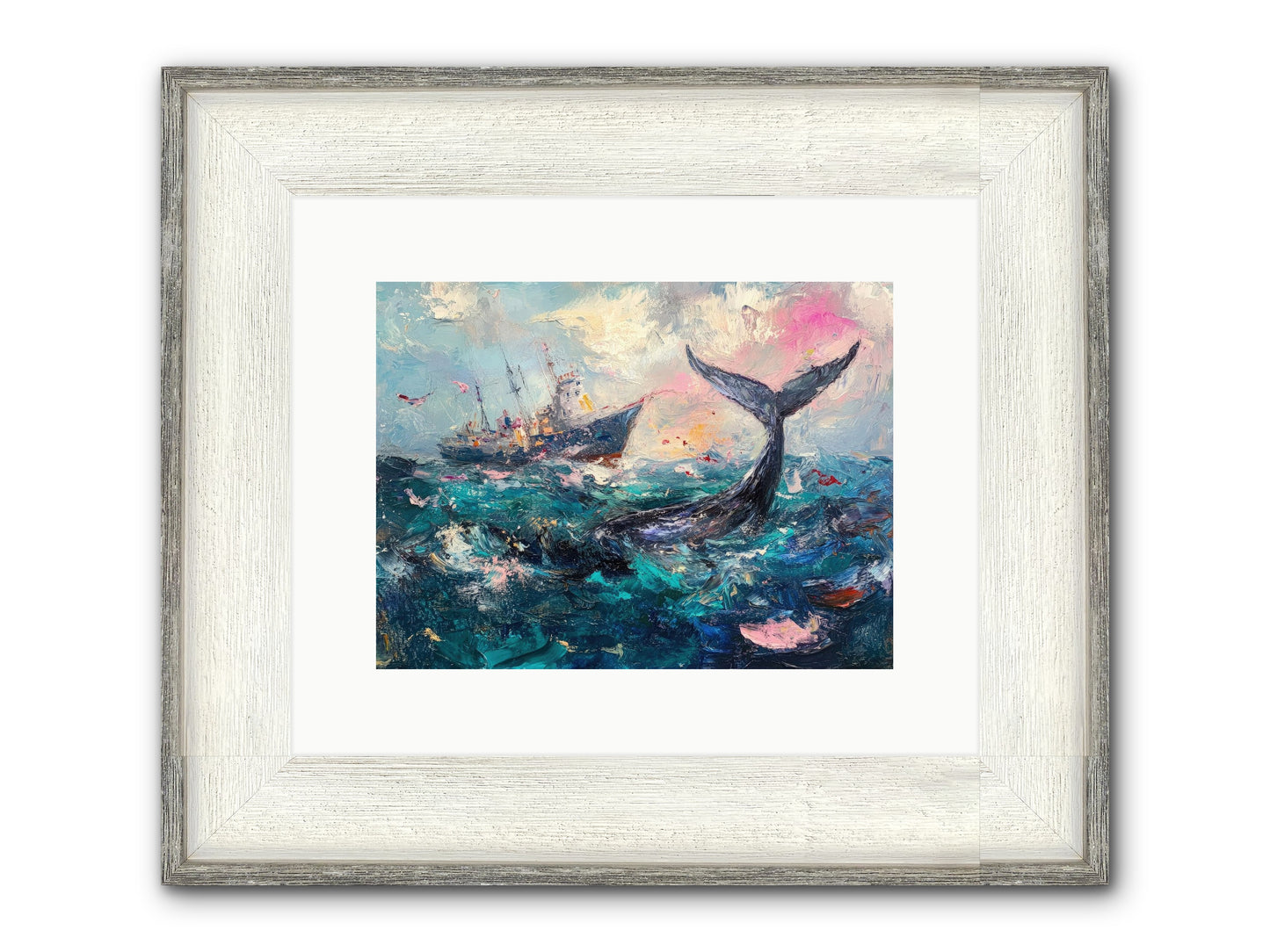 Atlantis Rising Framed Print - Driftwood White 12x9