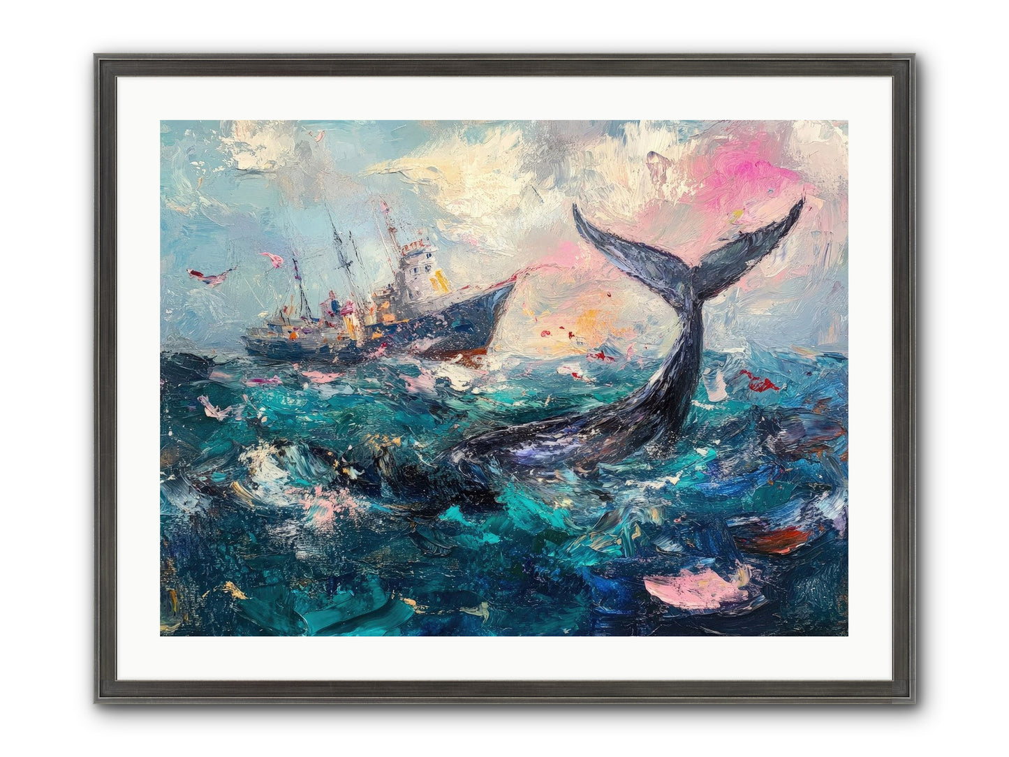 Atlantis Rising Framed Print - Slimwoods Black/Silver 32x24