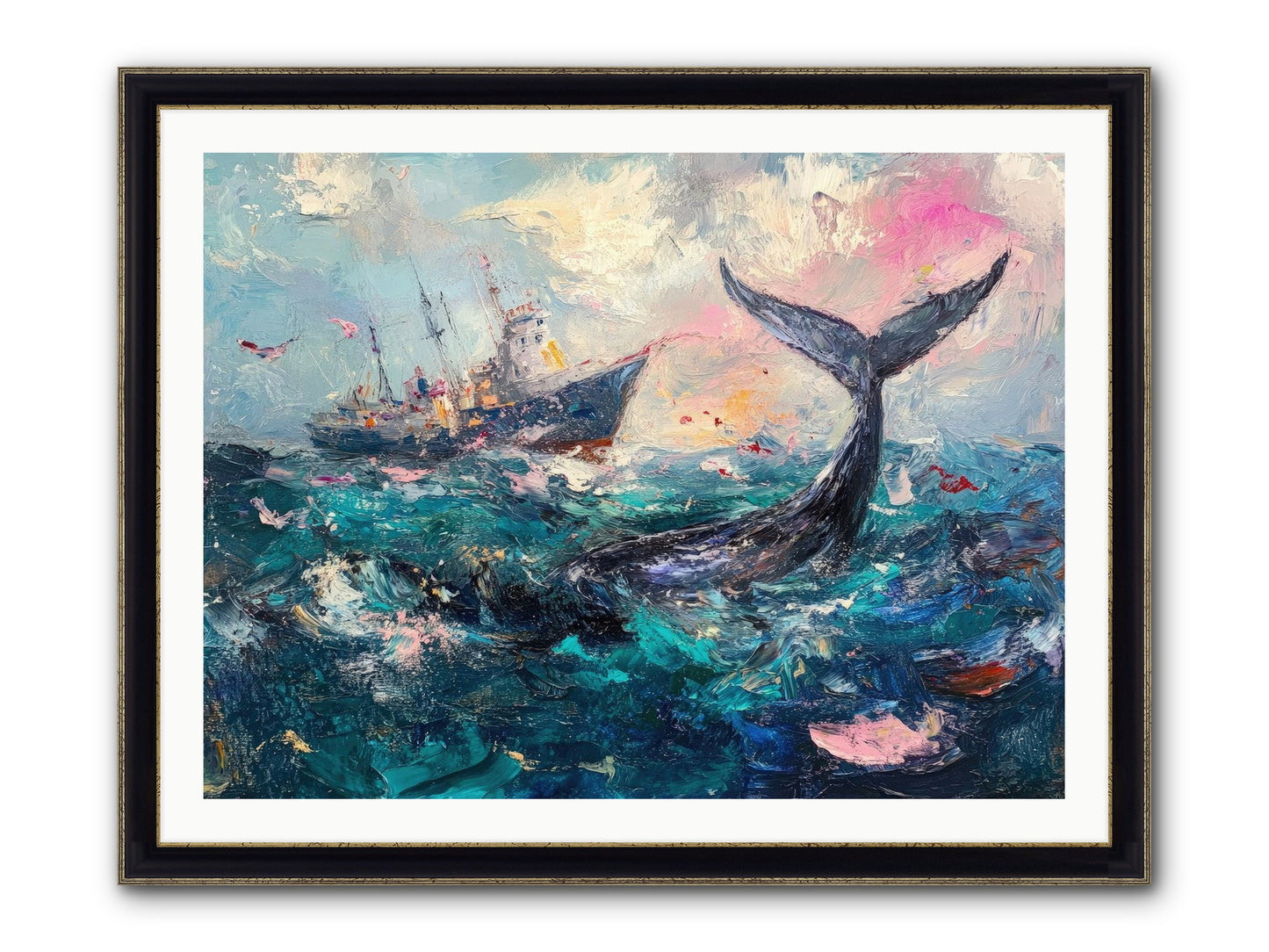 Atlantis Rising Framed Print - Black & Gold 40x30