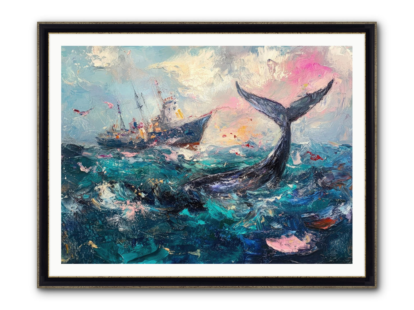 Atlantis Rising Framed Print - Black & Gold 48x36