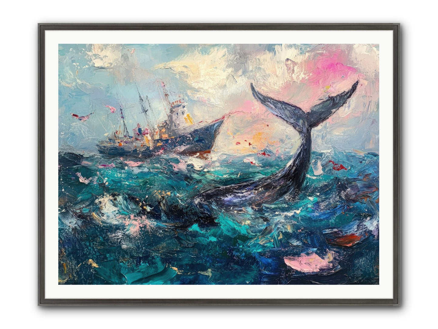 Atlantis Rising Framed Print - Slimwoods Black/Silver 48x36