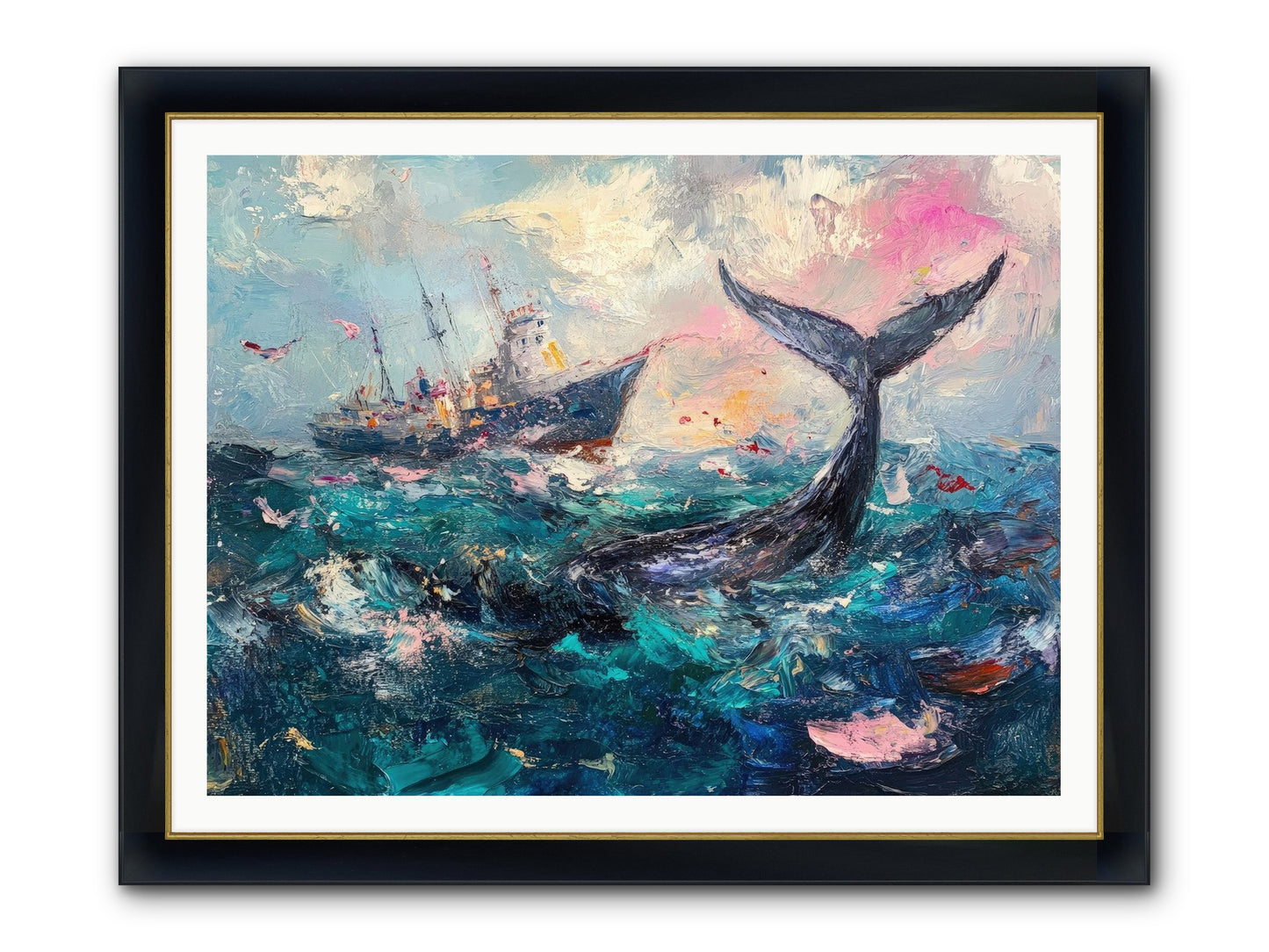 Atlantis Rising Framed Print - Wide Black w/Gold 48x36