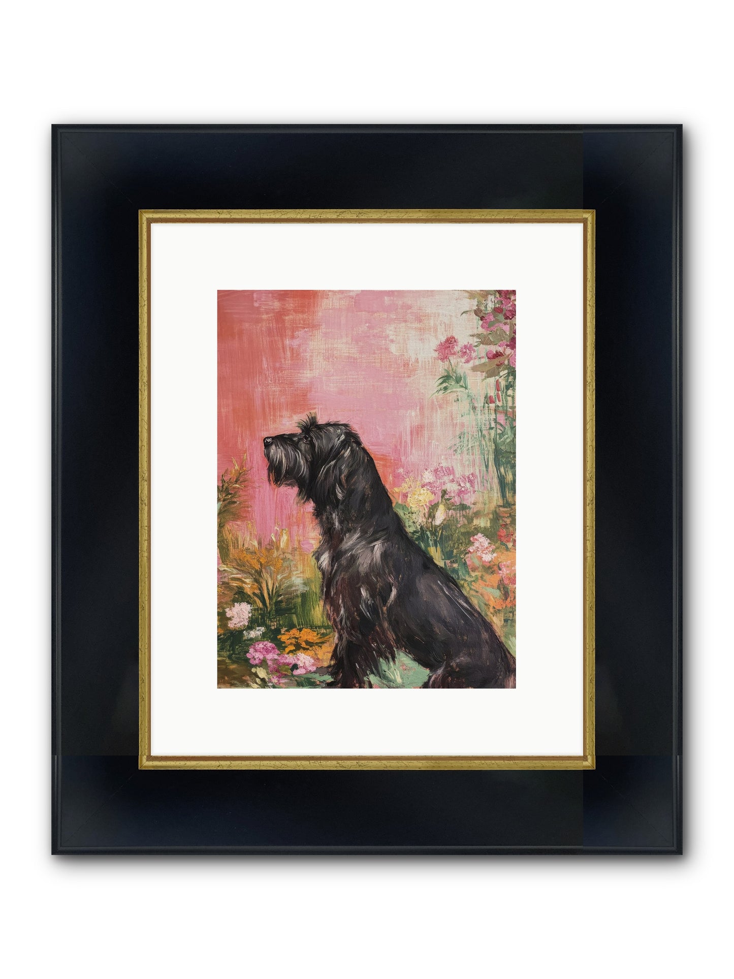 Atticus Framed Print - Wide Black w/Gold 9x12