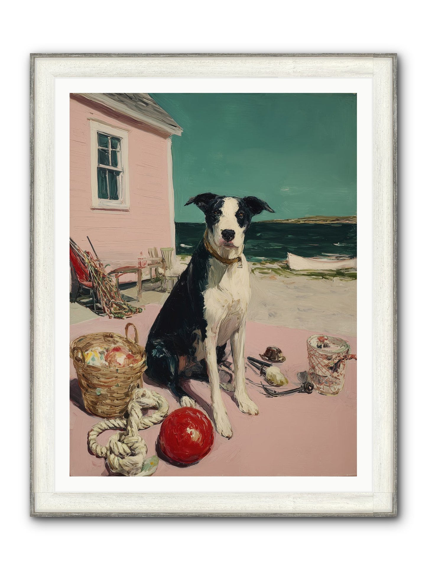 August Afternoon Framed Print - Driftwood White 36x48