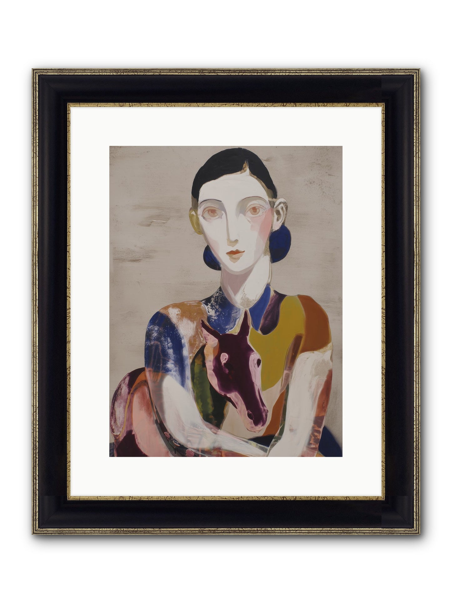 Aurelia’s Gaze Framed Print - Black & Gold 12x16