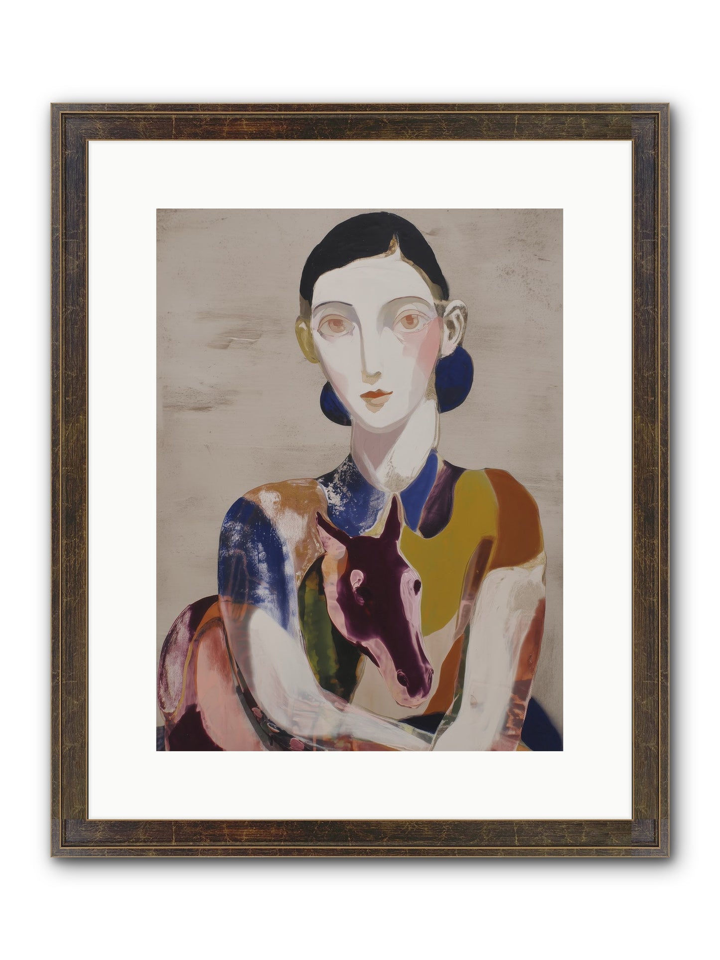Aurelia’s Gaze Framed Print - Slimwoods Black/Gold 12x16