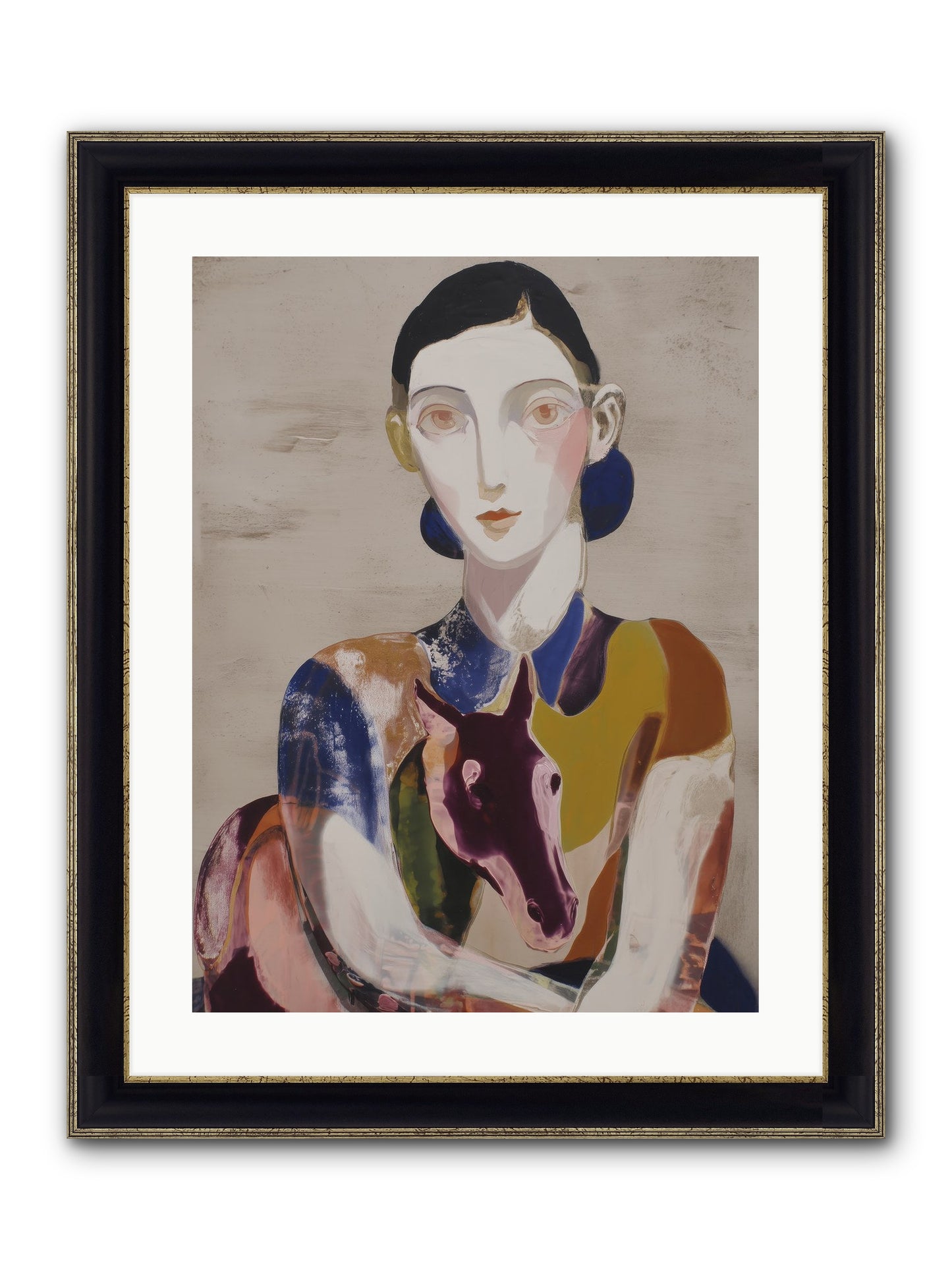 Aurelia’s Gaze Framed Print - Black & Gold 18x24