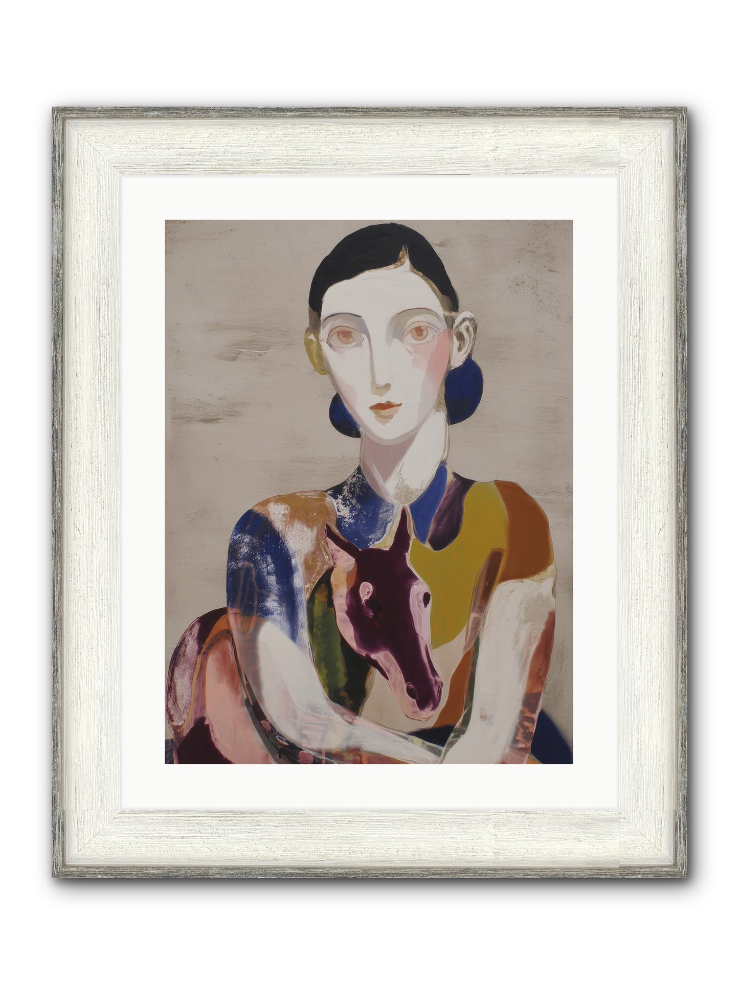 Aurelia’s Gaze Framed Print - Driftwood White 18x24