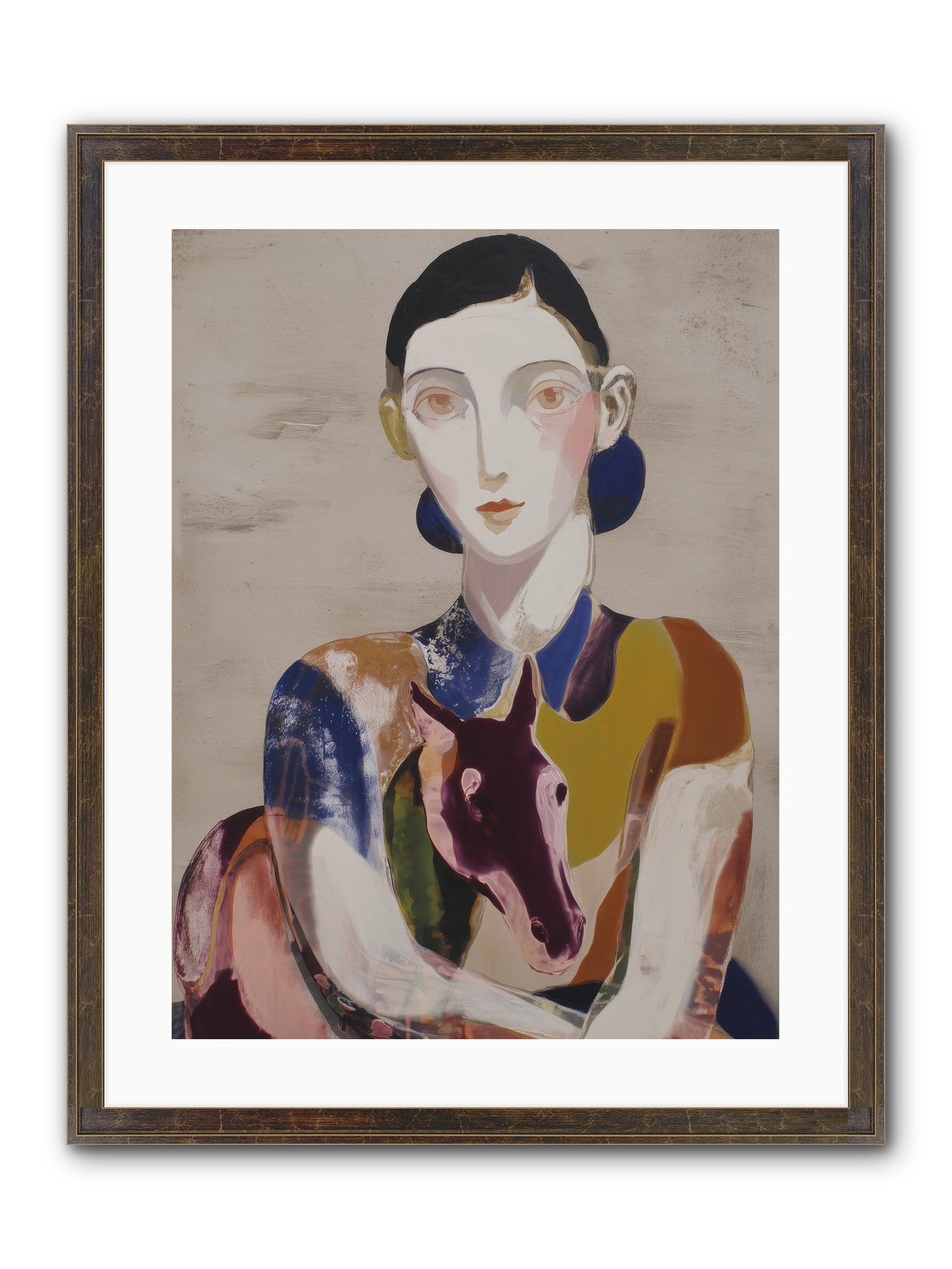 Aurelia’s Gaze Framed Print - Slimwoods Black/Gold 18x24