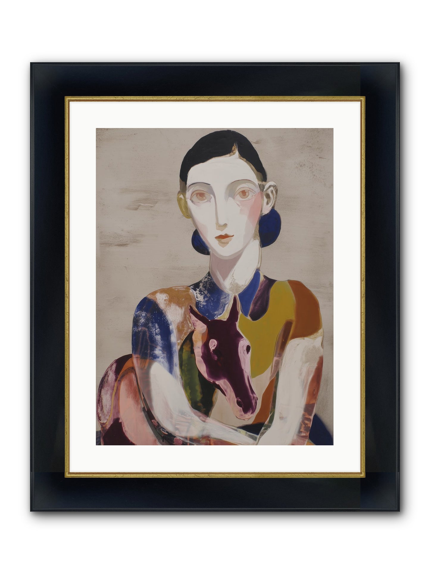 Aurelia’s Gaze Framed Print - Wide Black w/Gold 18x24