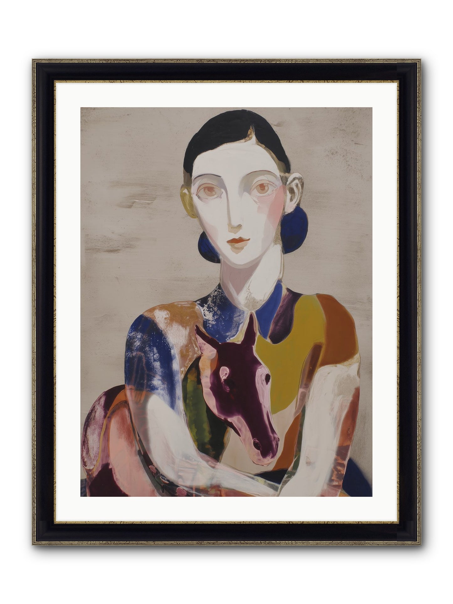 Aurelia’s Gaze Framed Print - Black & Gold 24x32