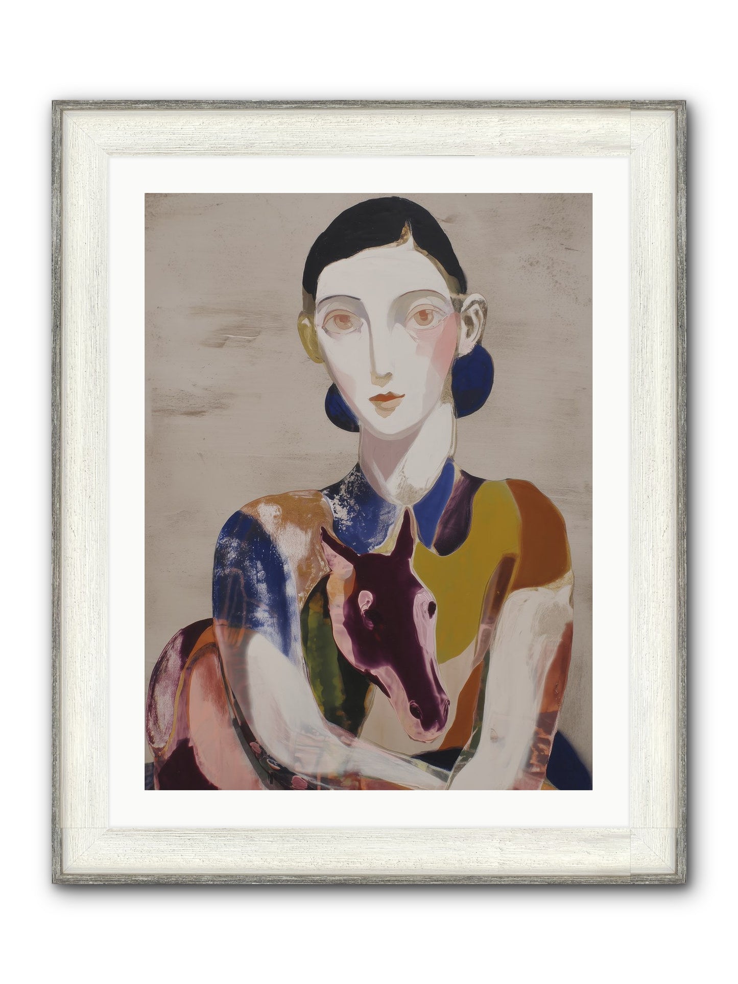Aurelia’s Gaze Framed Print - Driftwood White 24x32