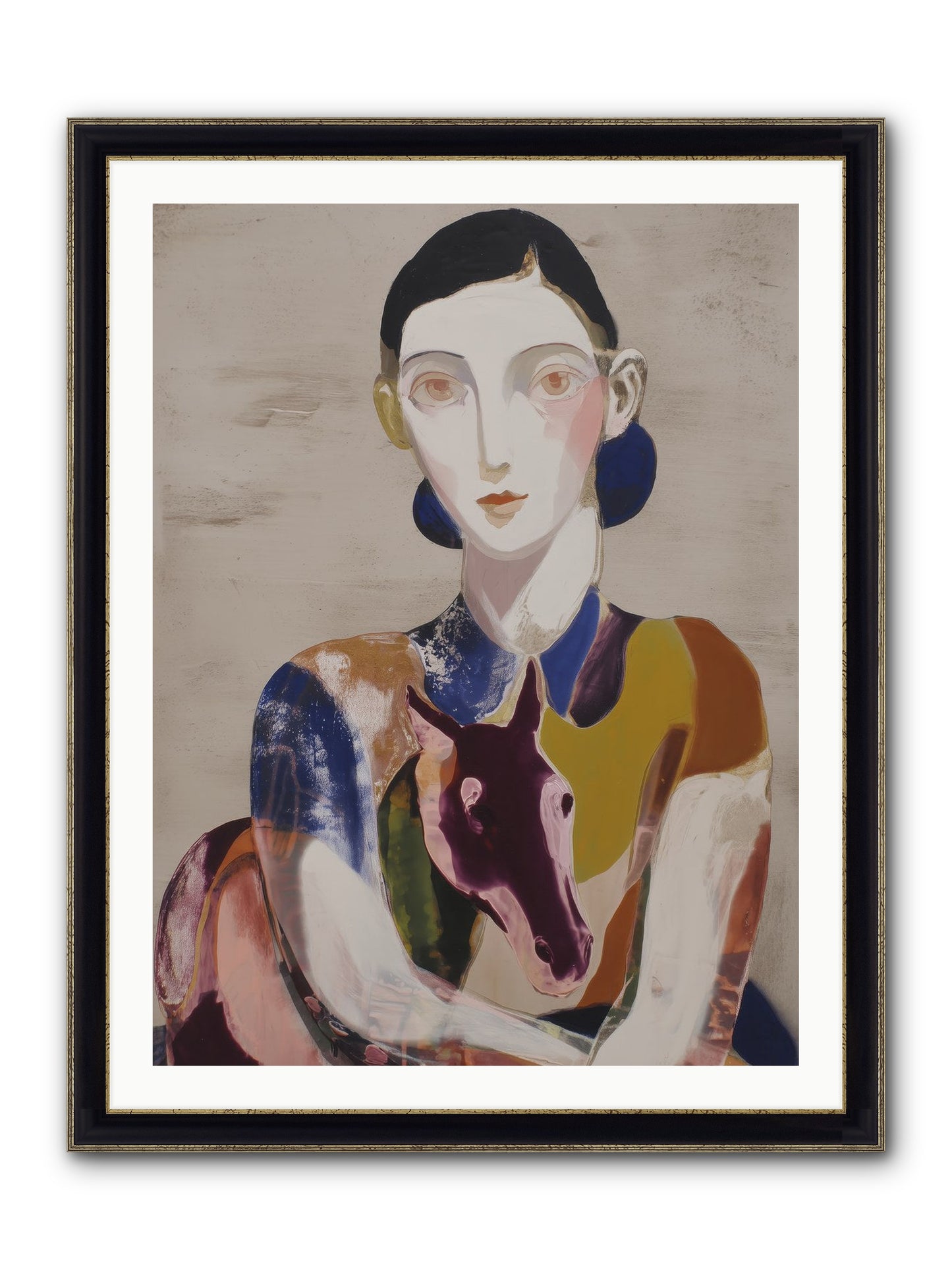 Aurelia’s Gaze Framed Print - Black & Gold 30x40