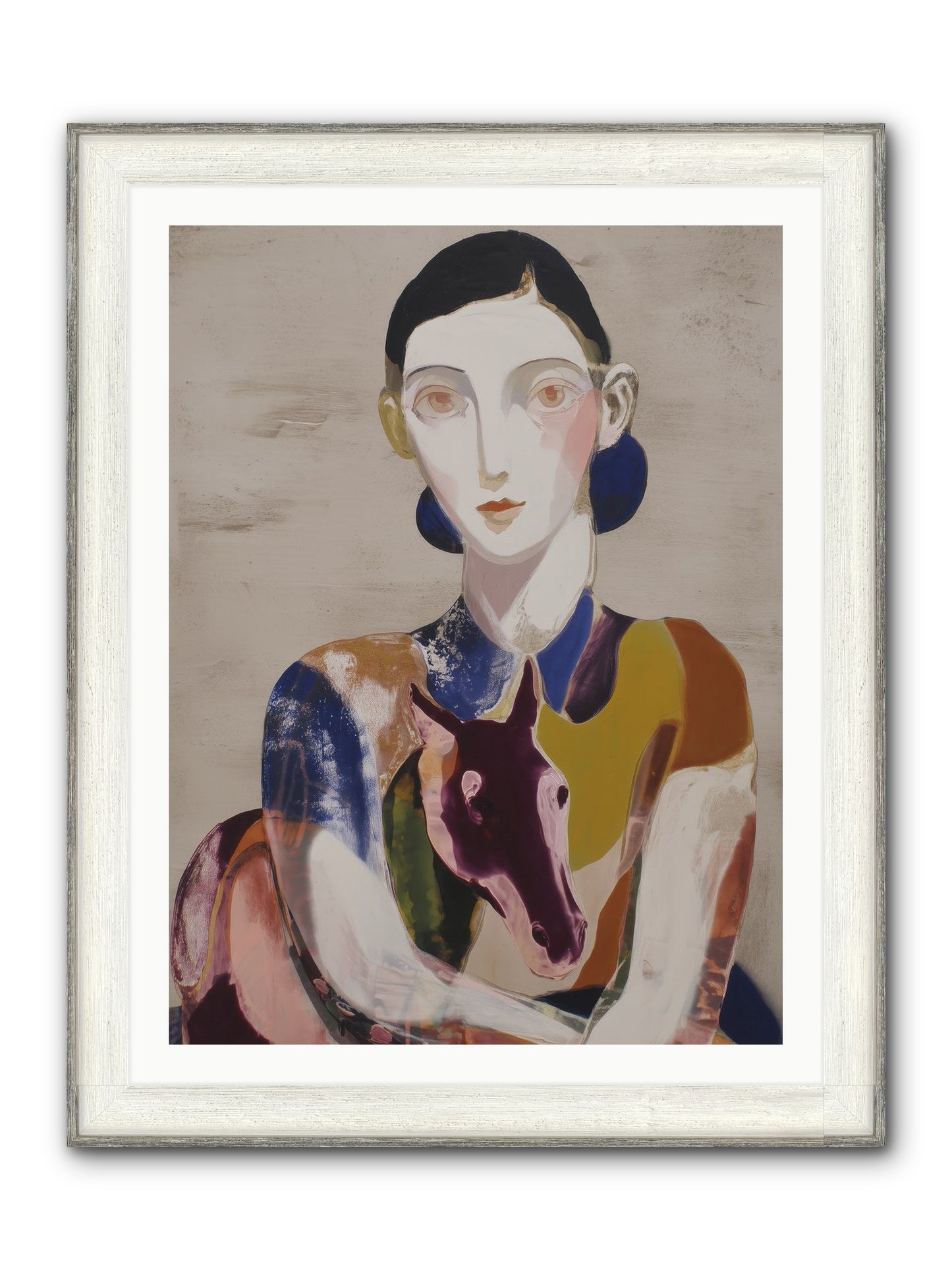 Aurelia’s Gaze Framed Print - Driftwood White 30x40