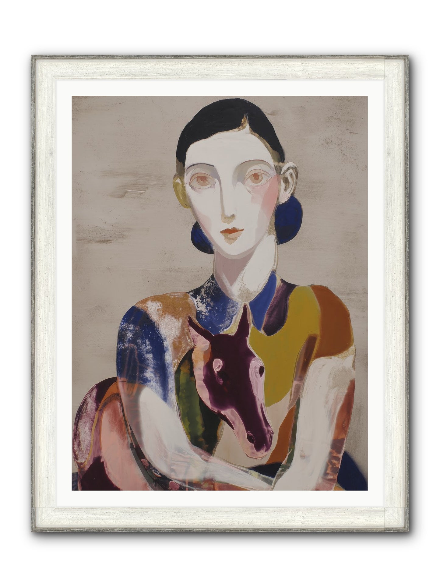 Aurelia’s Gaze Framed Print - Driftwood White 36x48