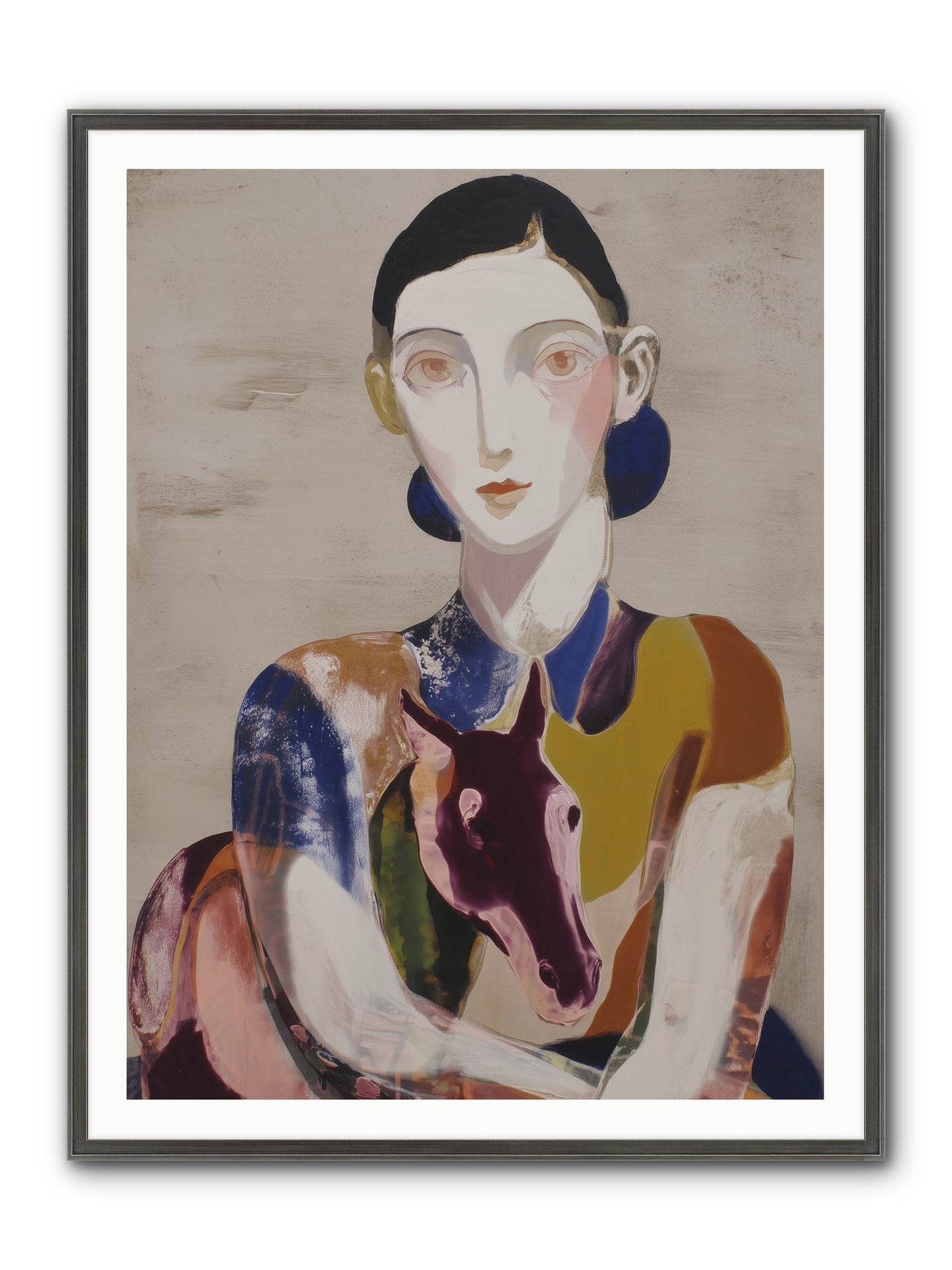 Aurelia’s Gaze Framed Print - Slimwoods Black/Silver 36x48