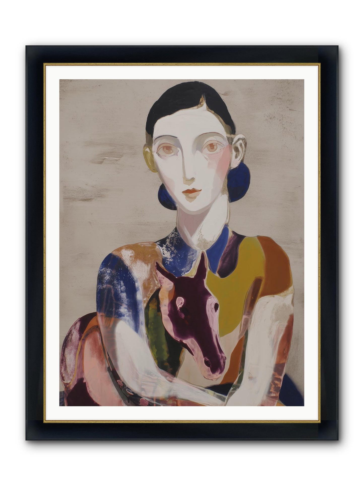 Aurelia’s Gaze Framed Print - Wide Black w/Gold 36x48