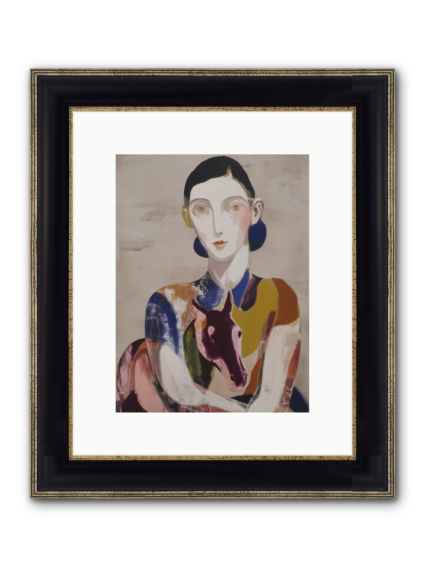 Aurelia’s Gaze Framed Print - Black & Gold 9x12