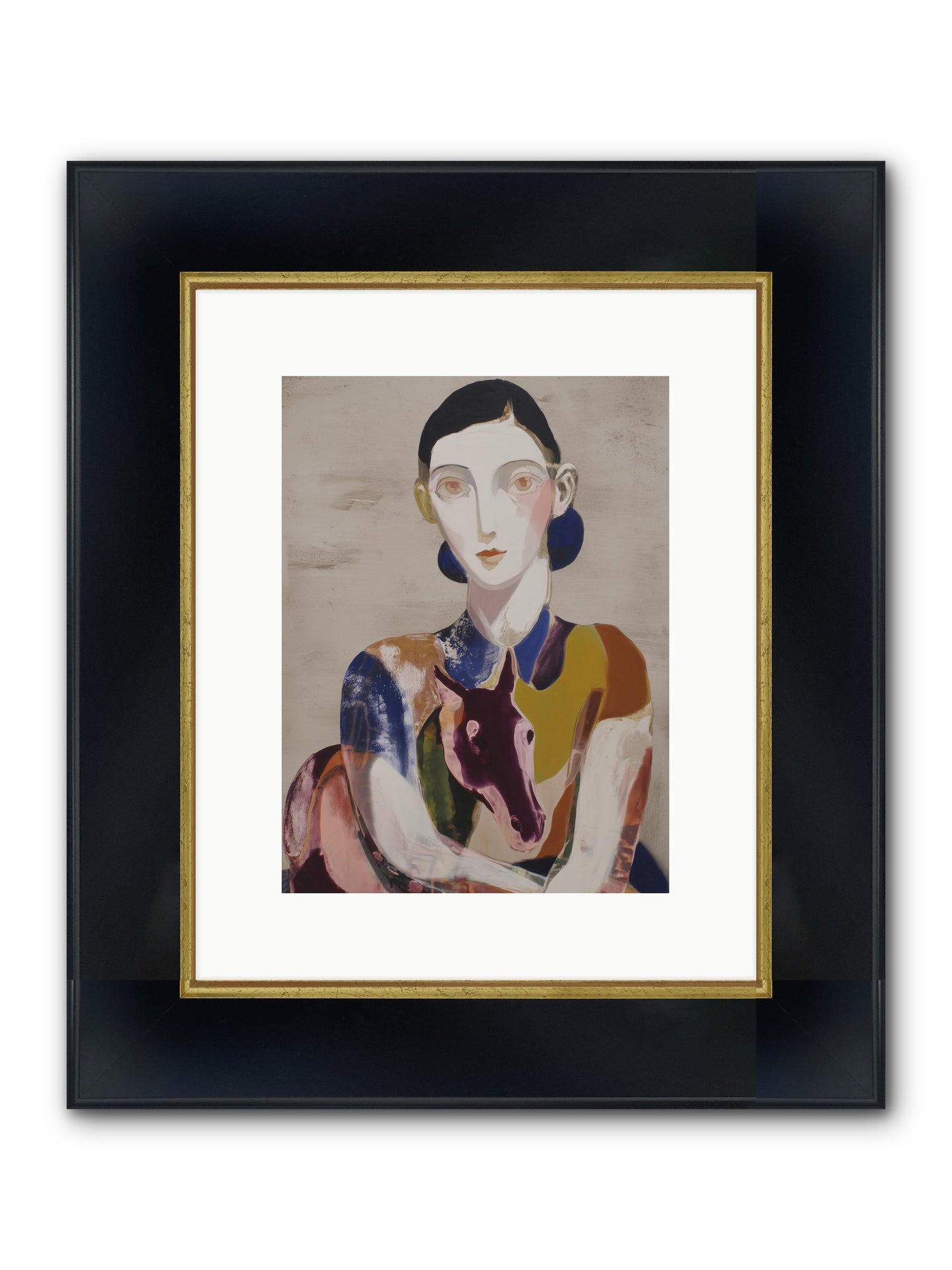 Aurelia’s Gaze Framed Print - Wide Black w/Gold 9x12