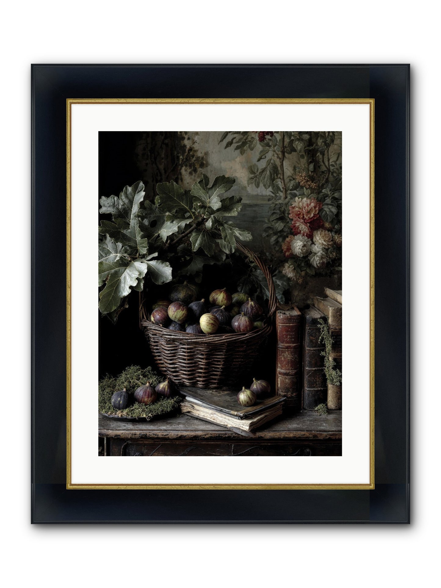 Aurelius Framed Print - Wide Black w/Gold 18x24