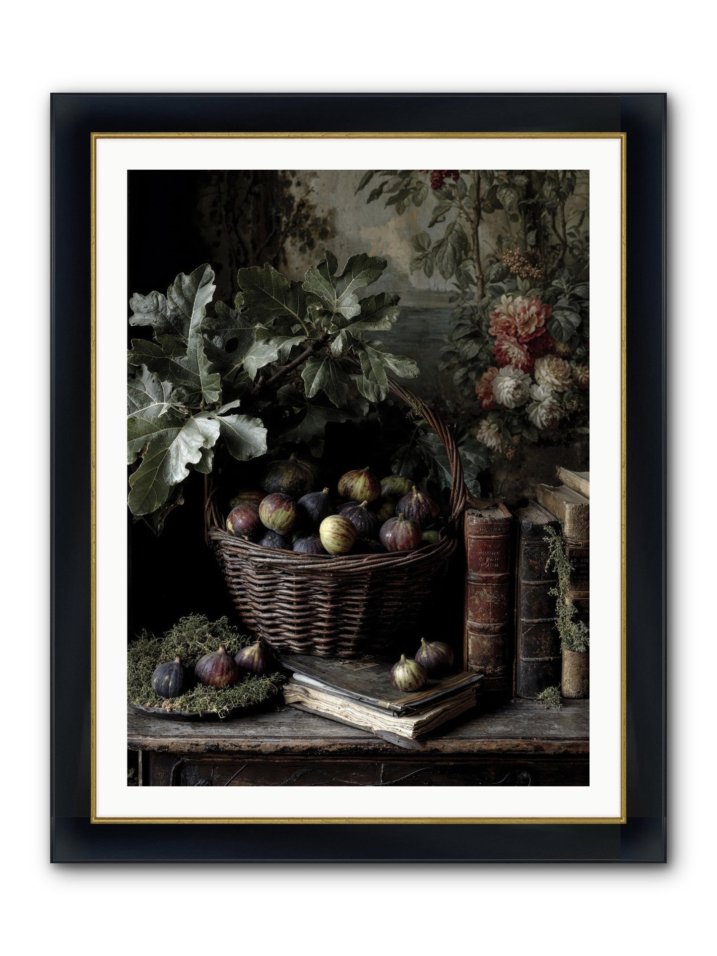 Aurelius Framed Print - Wide Black w/Gold 30x40