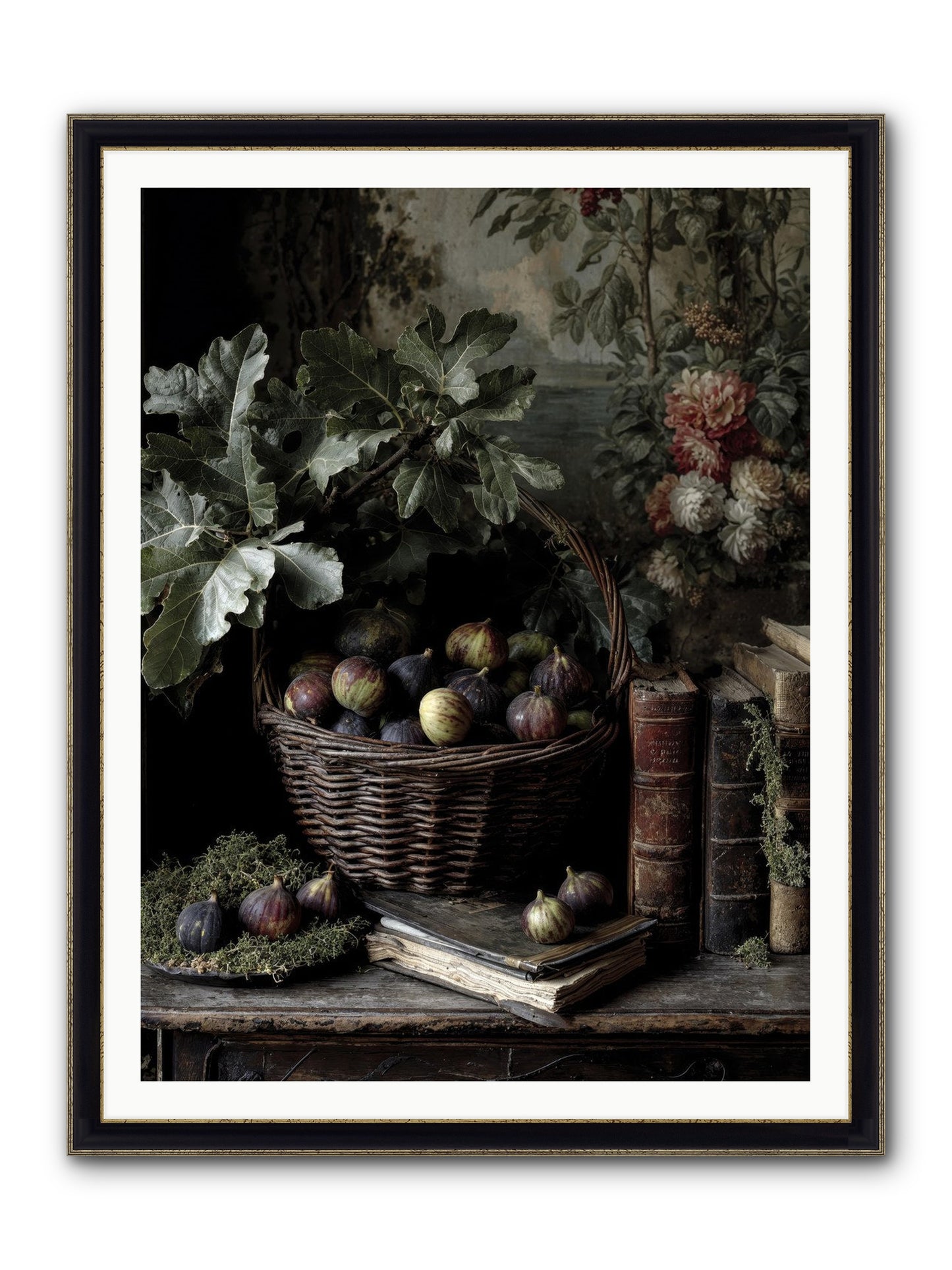 Aurelius Framed Print - Black & Gold 36x48