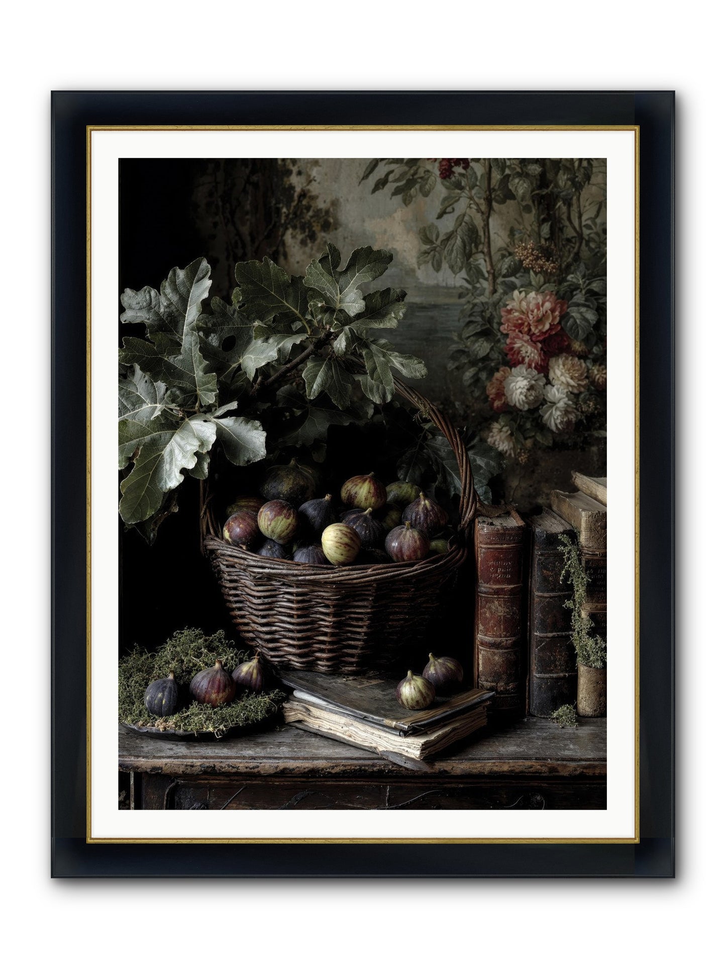 Aurelius Framed Print - Wide Black w/Gold 36x48