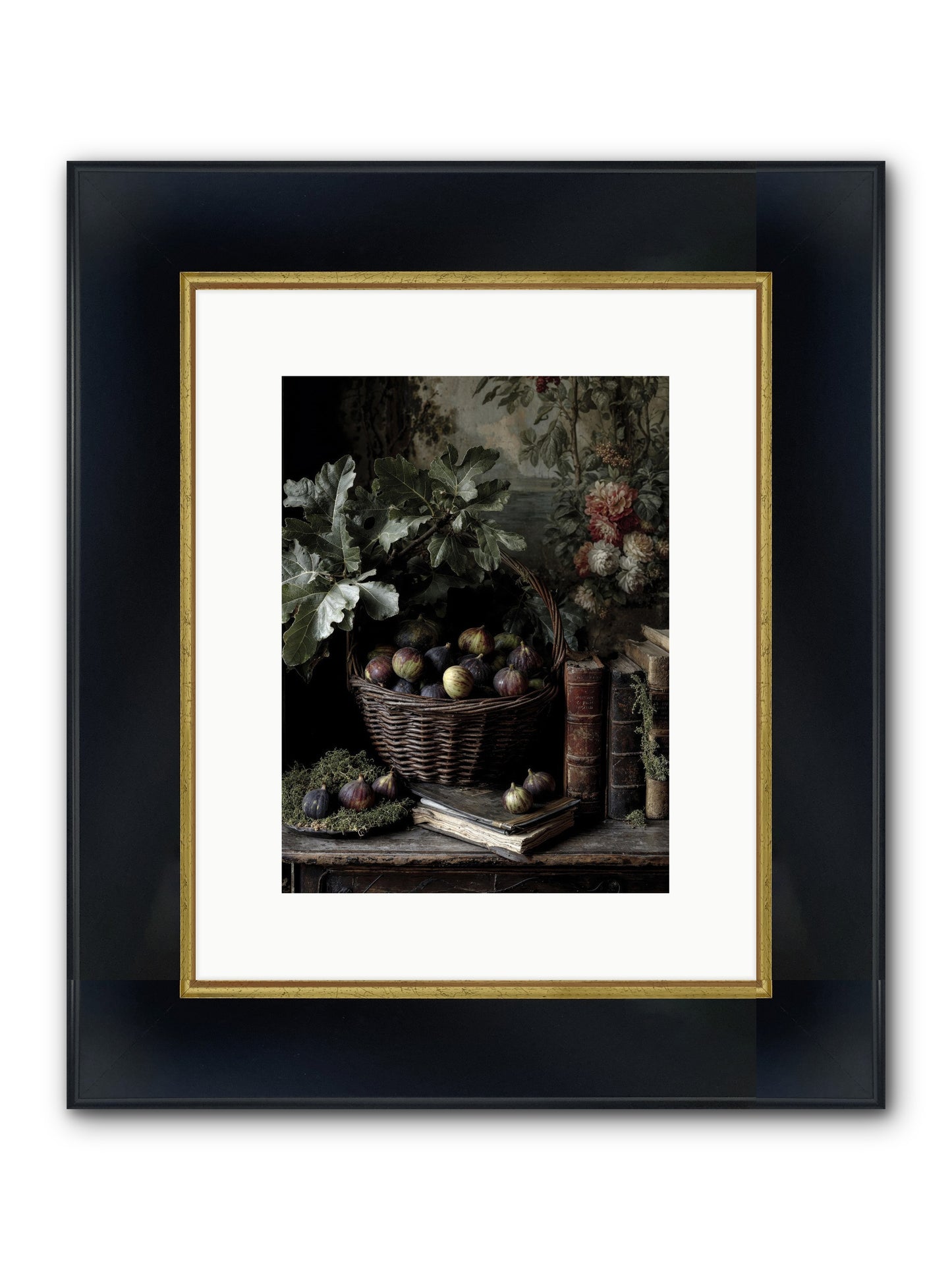 Aurelius Framed Print - Wide Black w/Gold 9x12