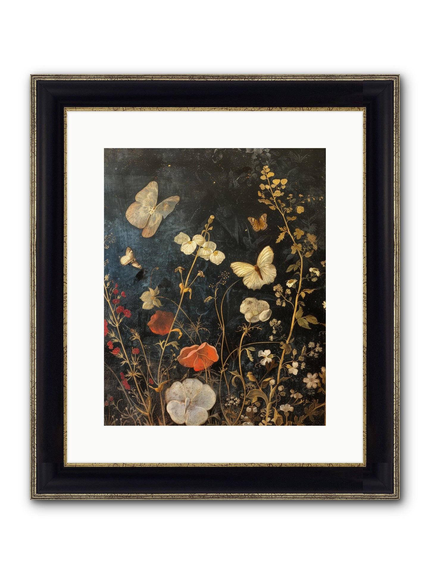 Austen's Garden Framed Print - Black & Gold 12x15
