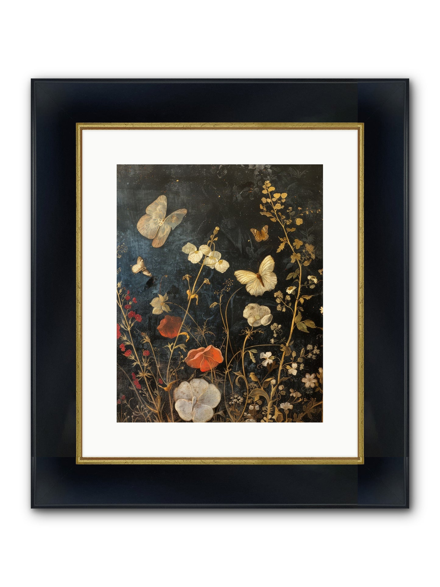 Austen's Garden Framed Print - Wide Black w/Gold 12x15