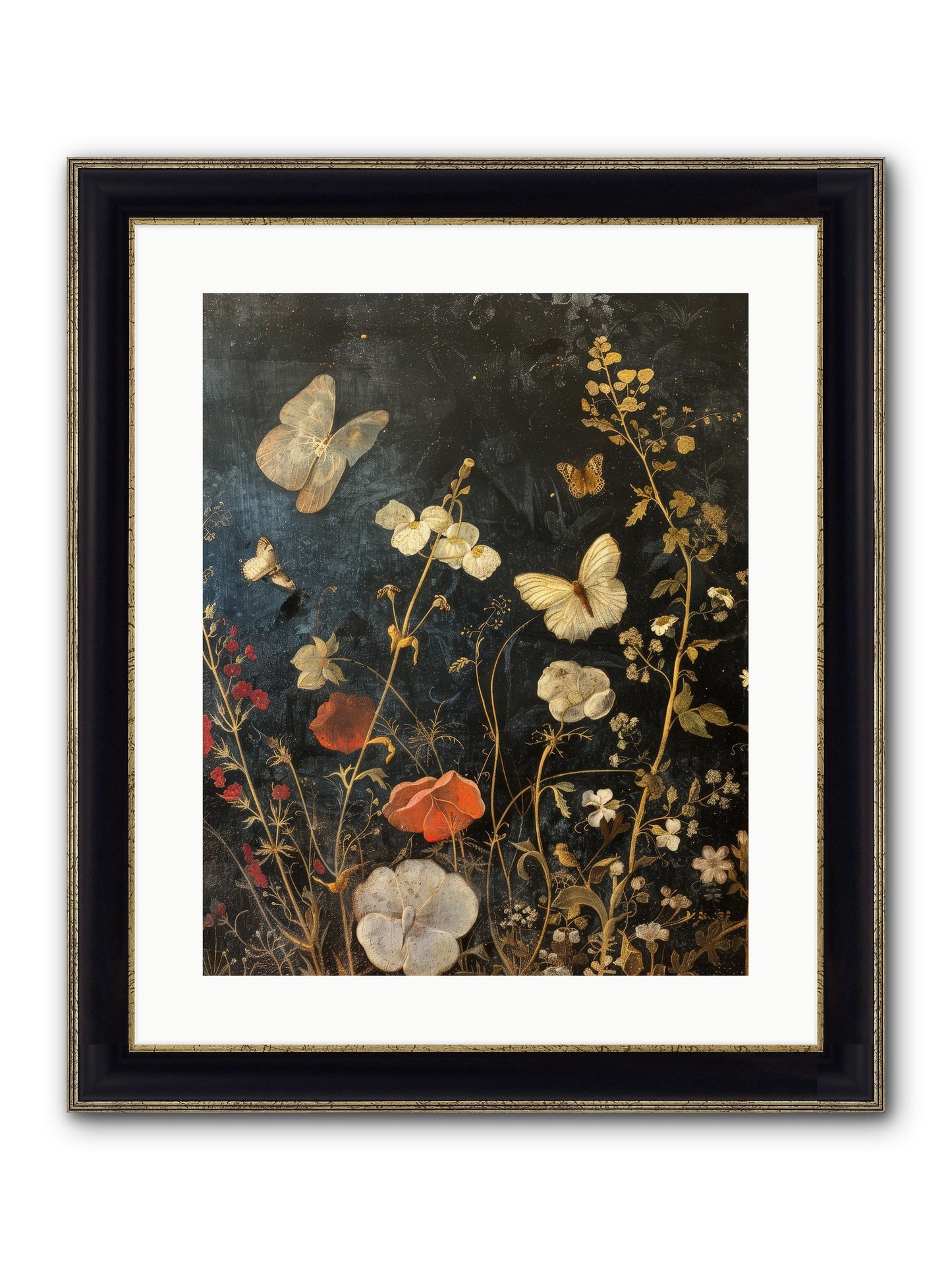Austen's Garden Framed Print - Black & Gold 16x20