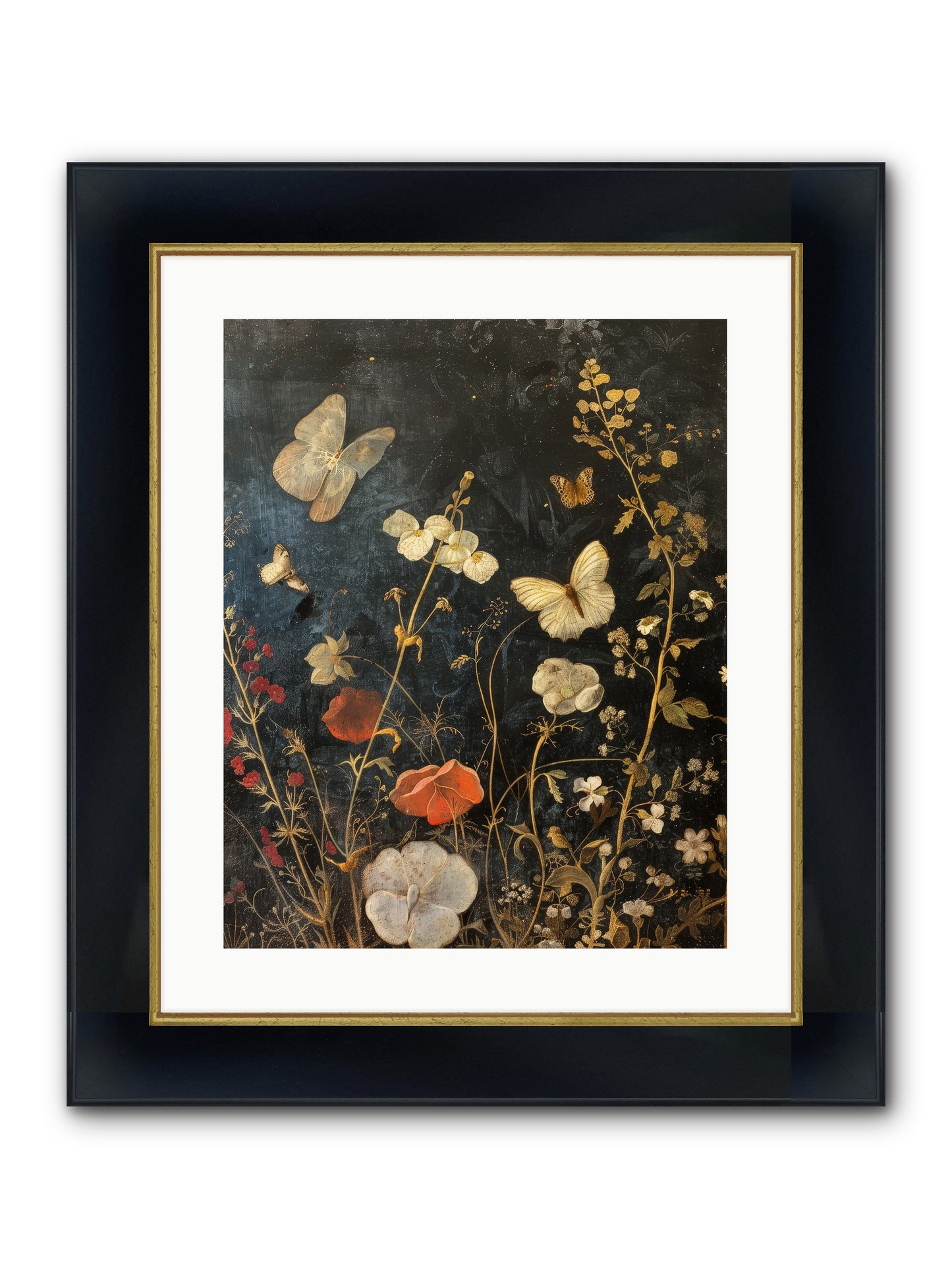 Austen's Garden Framed Print - Wide Black w/Gold 16x20