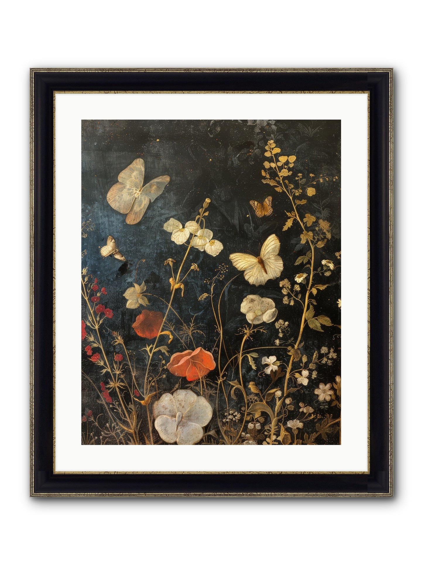 Austen's Garden Framed Print - Black & Gold 20x25
