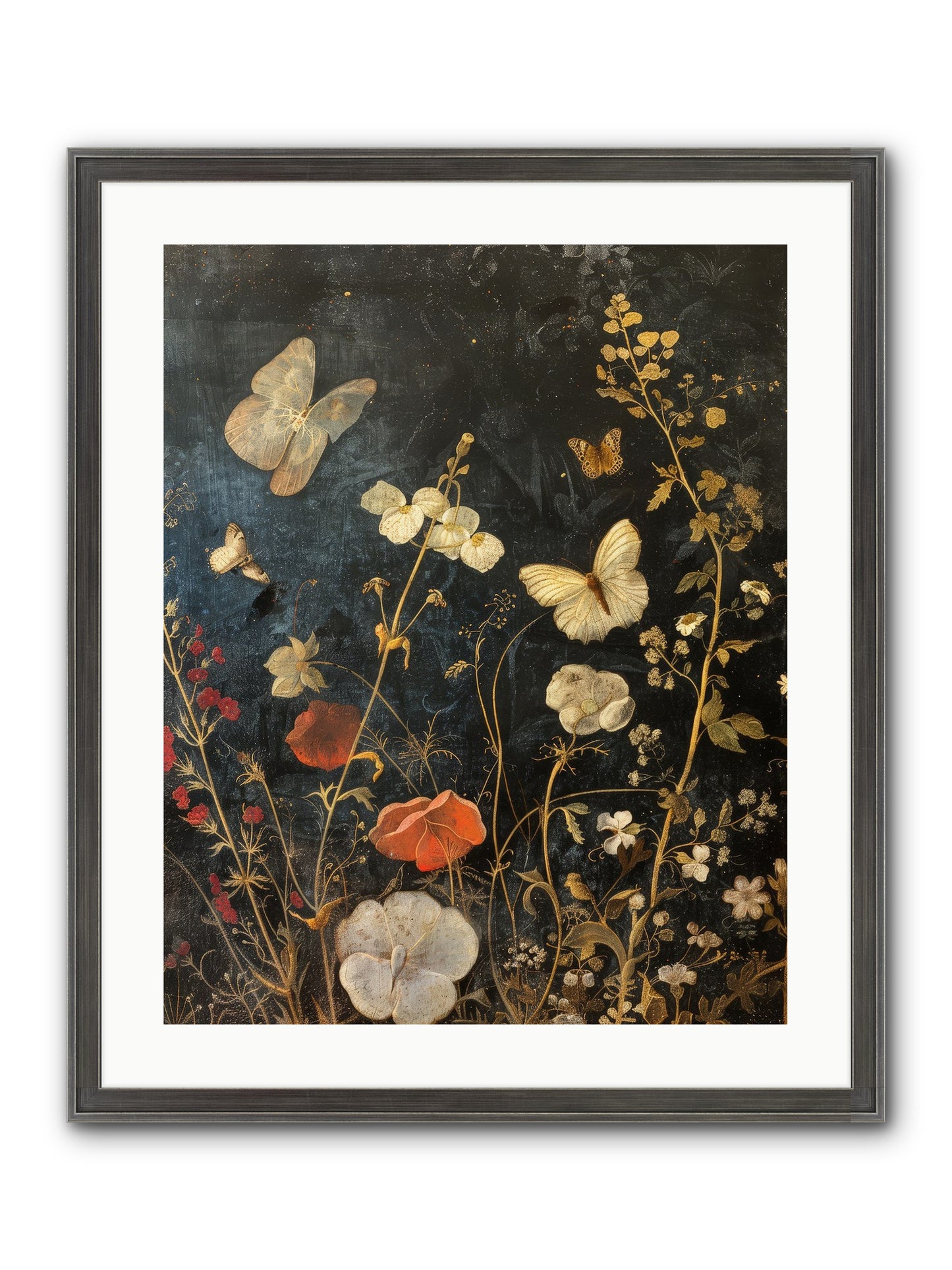 Austen's Garden Framed Print - Slimwoods Black/Silver 20x25