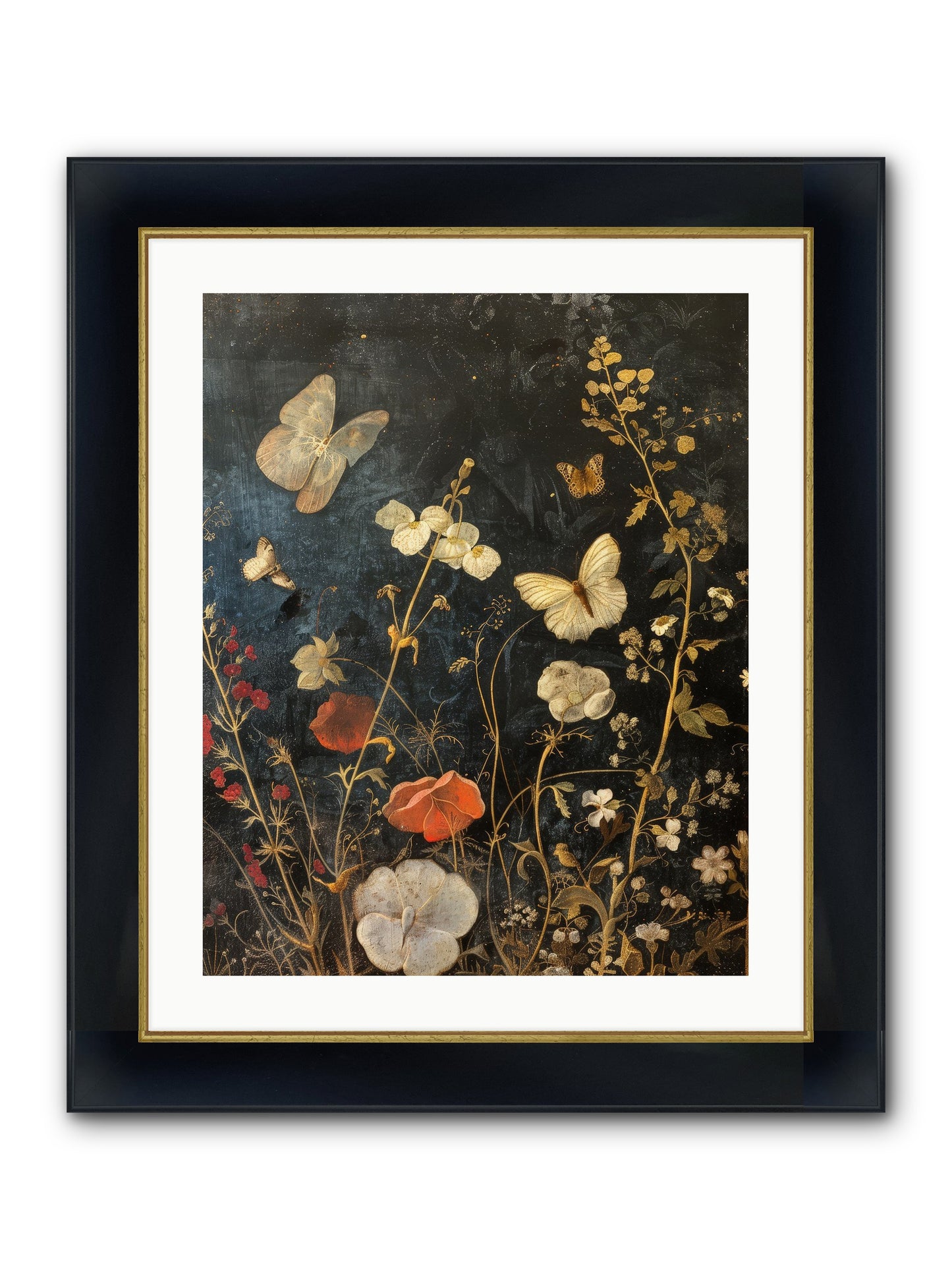 Austen's Garden Framed Print - Wide Black w/Gold 20x25