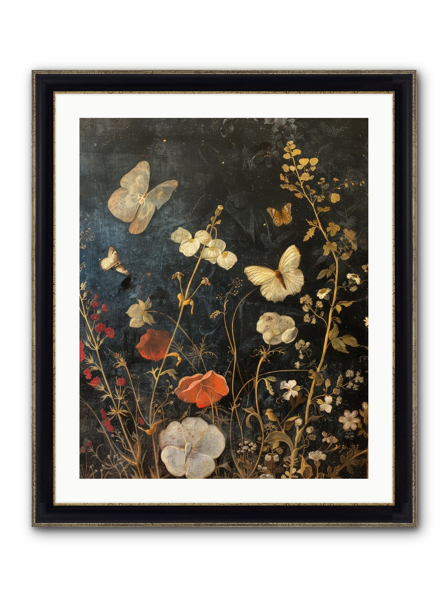 Austen's Garden Framed Print - Black & Gold 24x30
