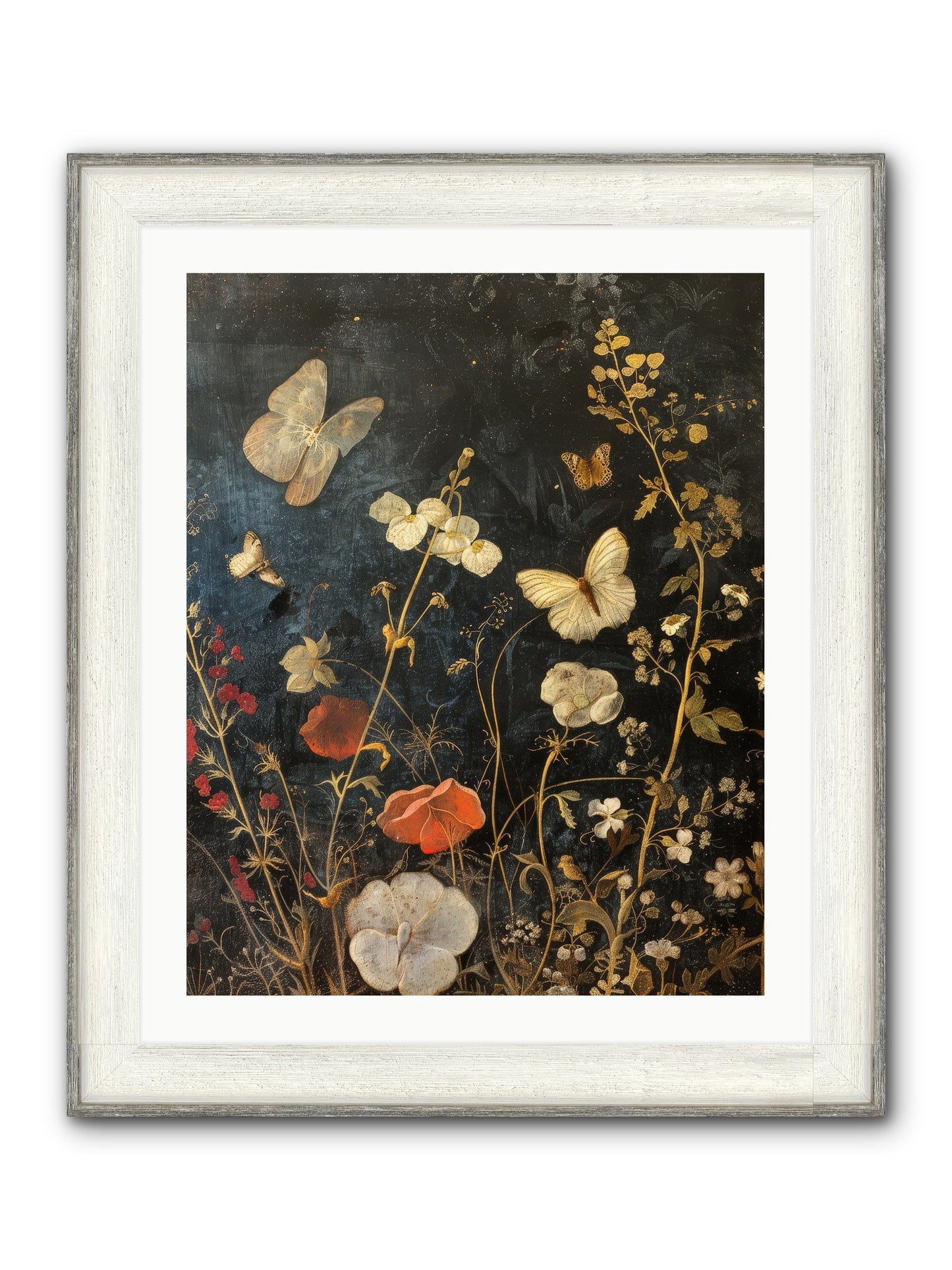 Austen's Garden Framed Print - Driftwood White 24x30