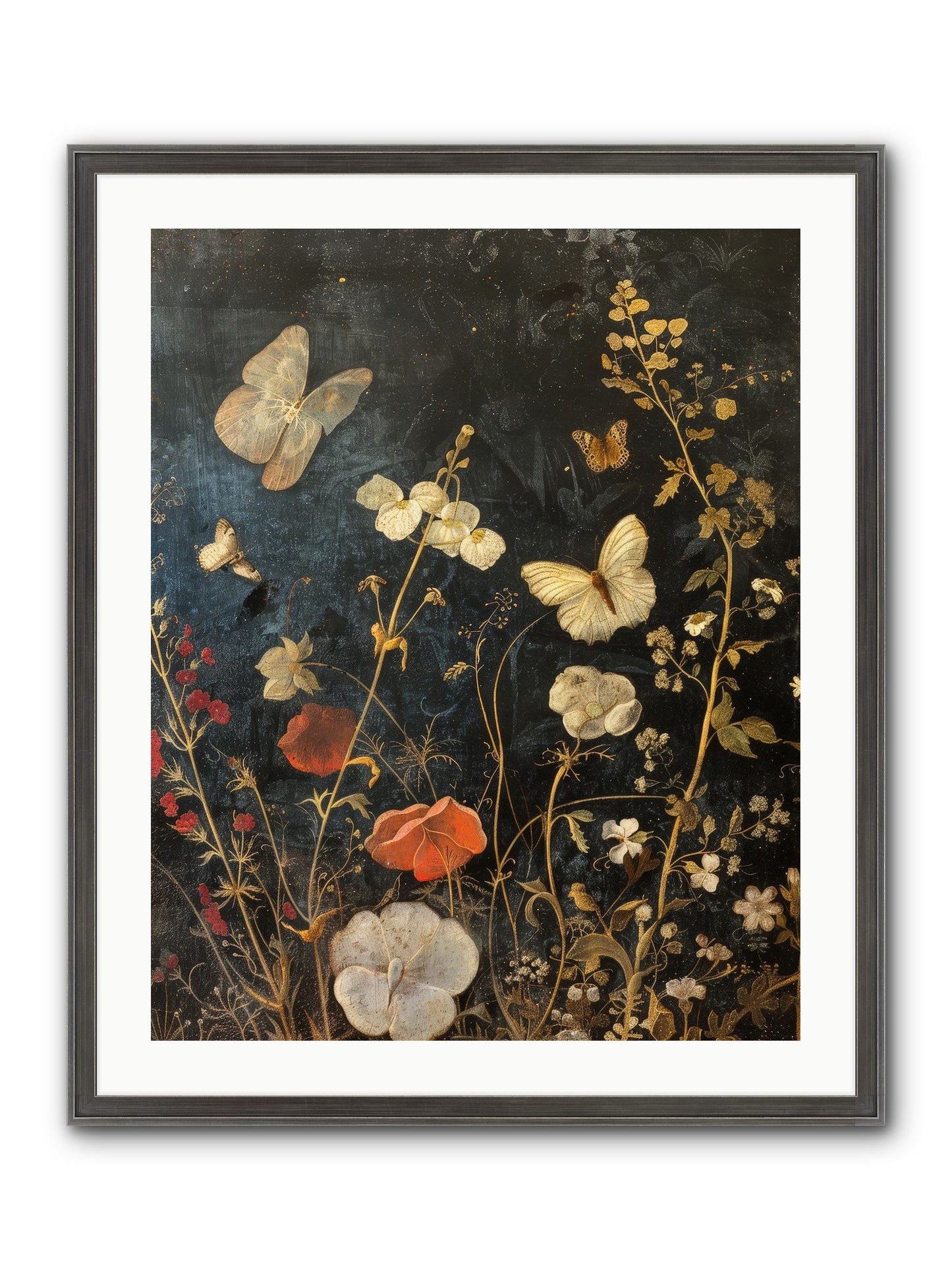 Austen's Garden Framed Print - Slimwoods Black/Silver 24x30