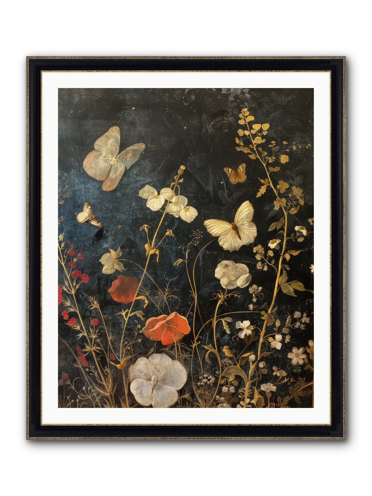 Austen's Garden Framed Print - Black & Gold 32x40