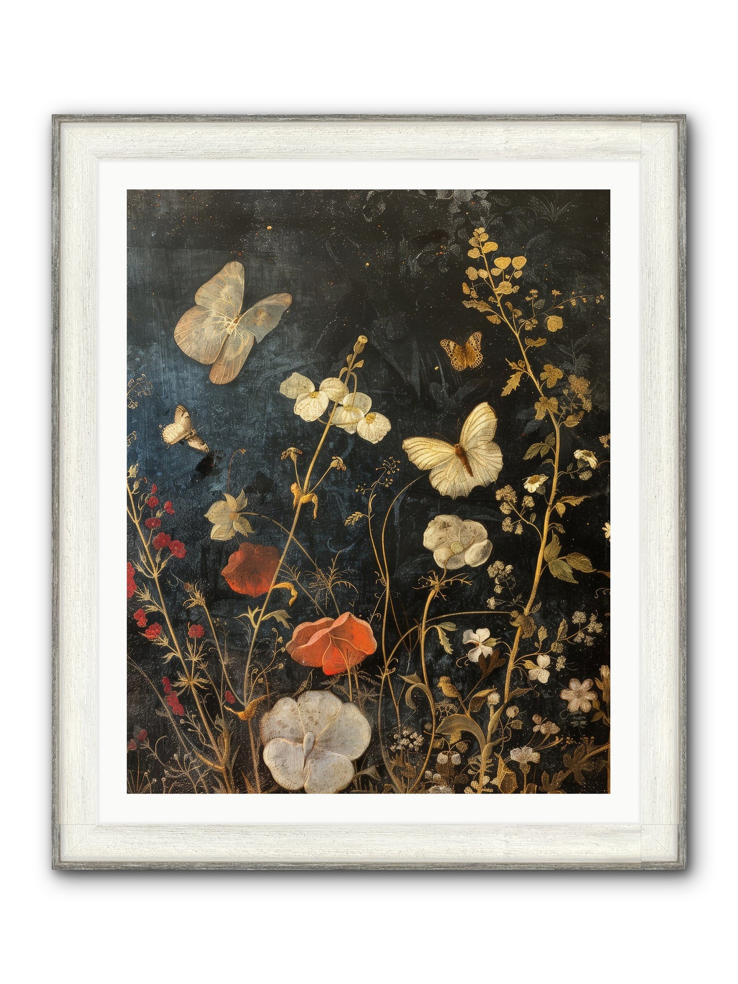 Austen's Garden Framed Print - Driftwood White 32x40