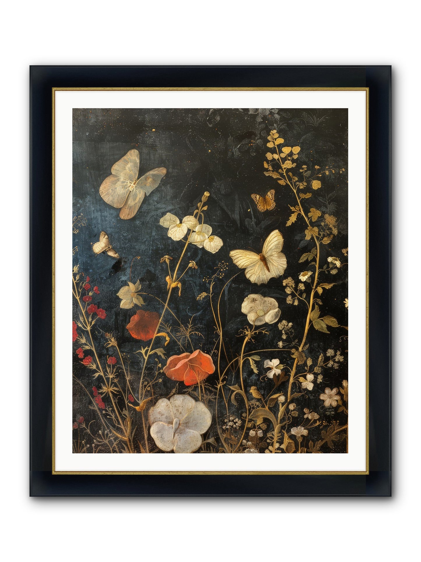 Austen's Garden Framed Print - Wide Black w/Gold 32x40