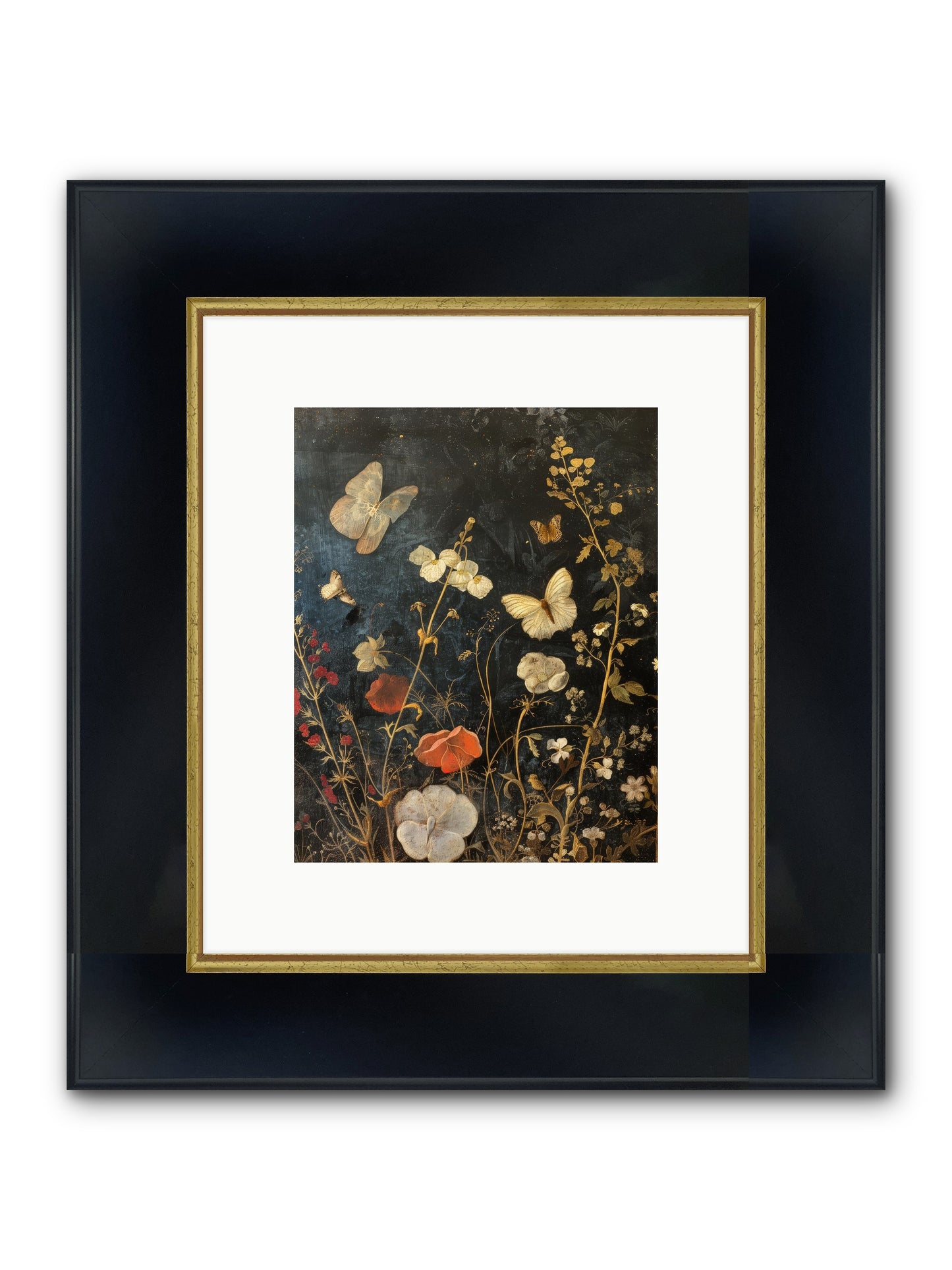 Austen's Garden Framed Print - Wide Black w/Gold 8x10