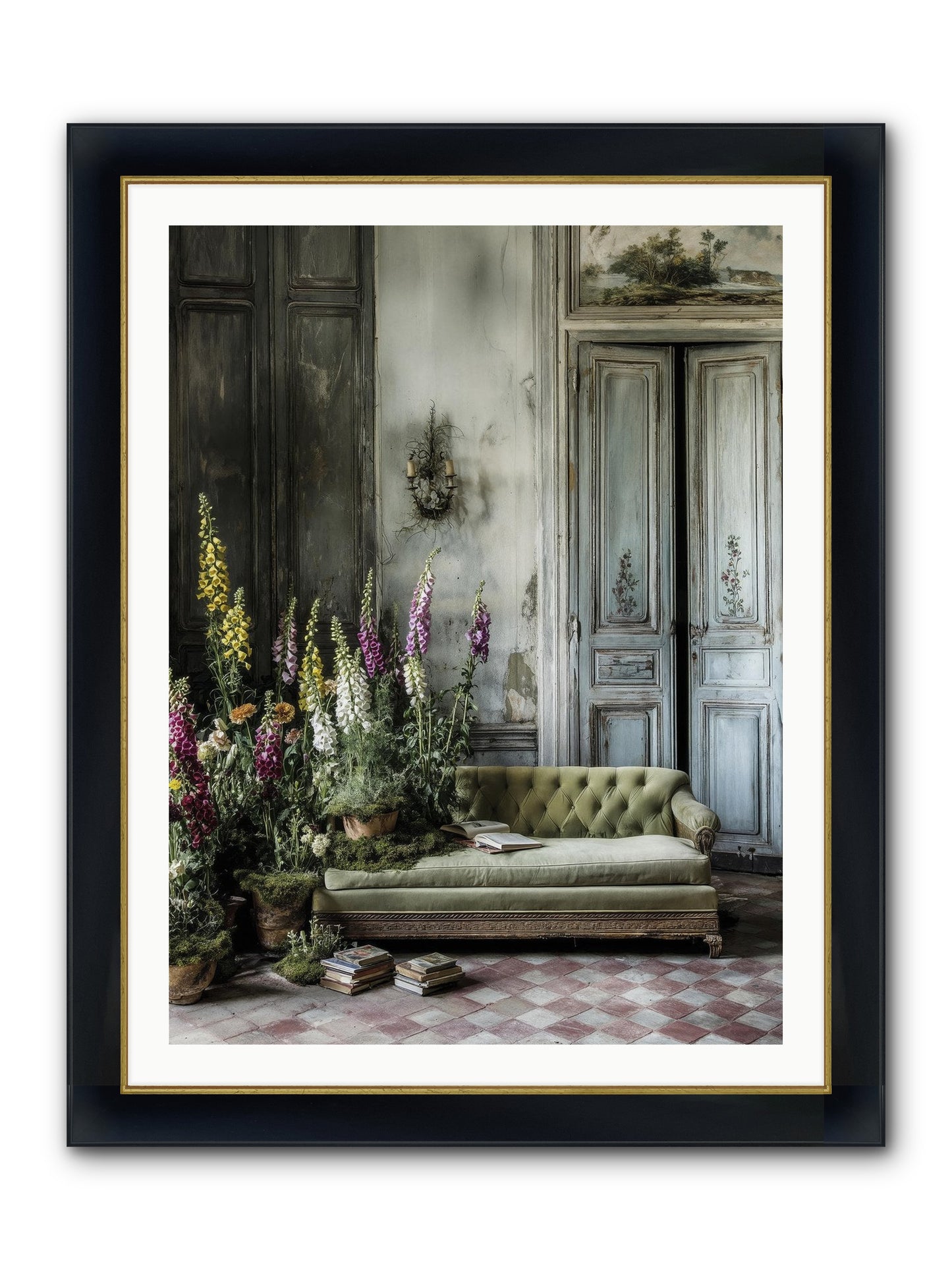 Awakened Framed Print - Wide Black w/Gold 30x40