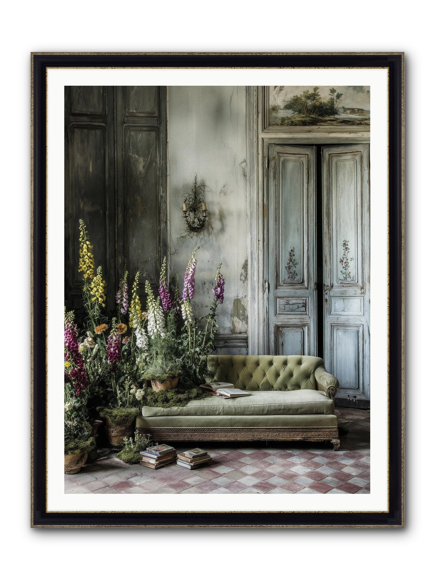 Awakened Framed Print - Black & Gold 36x48