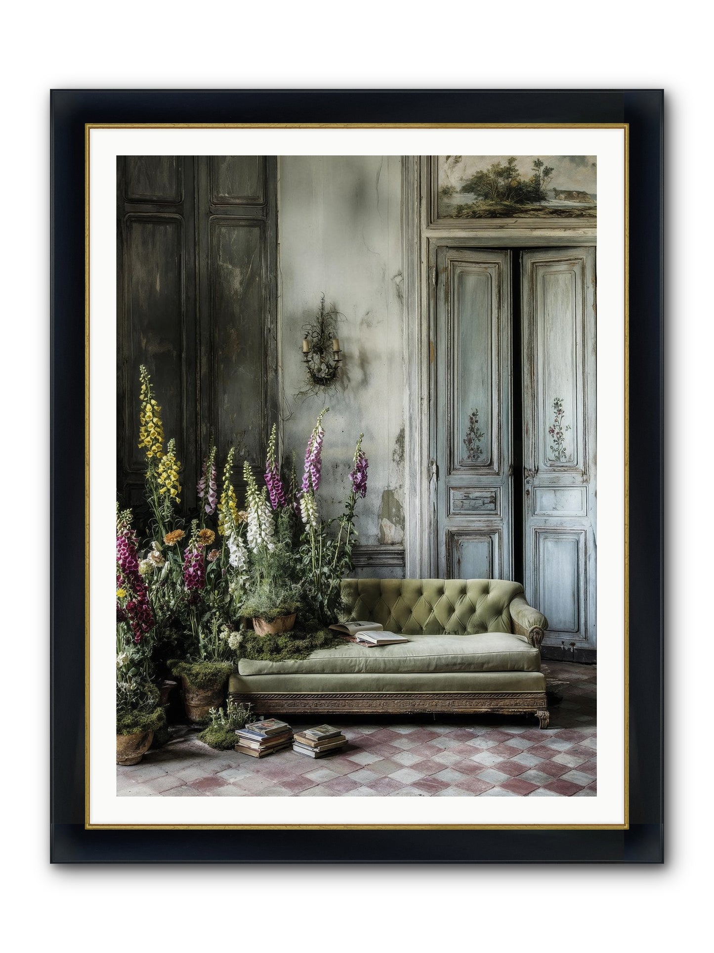 Awakened Framed Print - Wide Black w/Gold 36x48