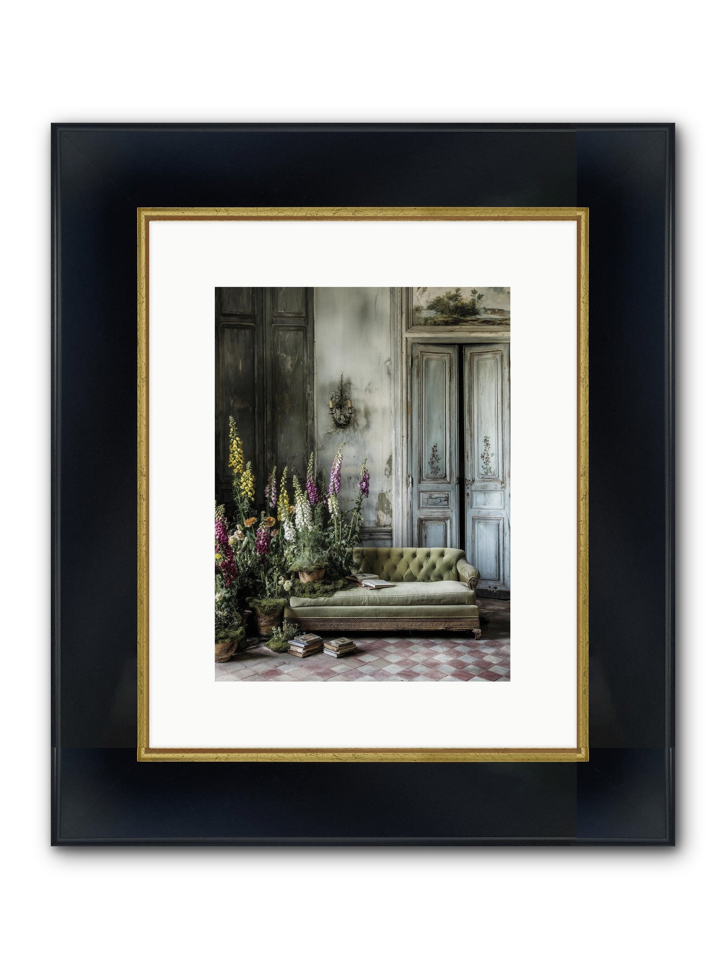 Awakened Framed Print - Wide Black w/Gold 9x12