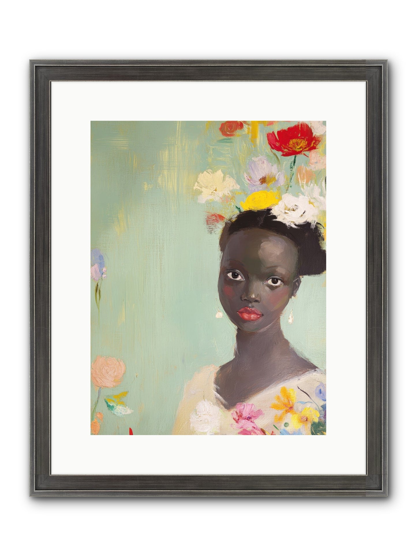 Azalea Finch Framed Print - Slimwoods Black/Silver 12x16