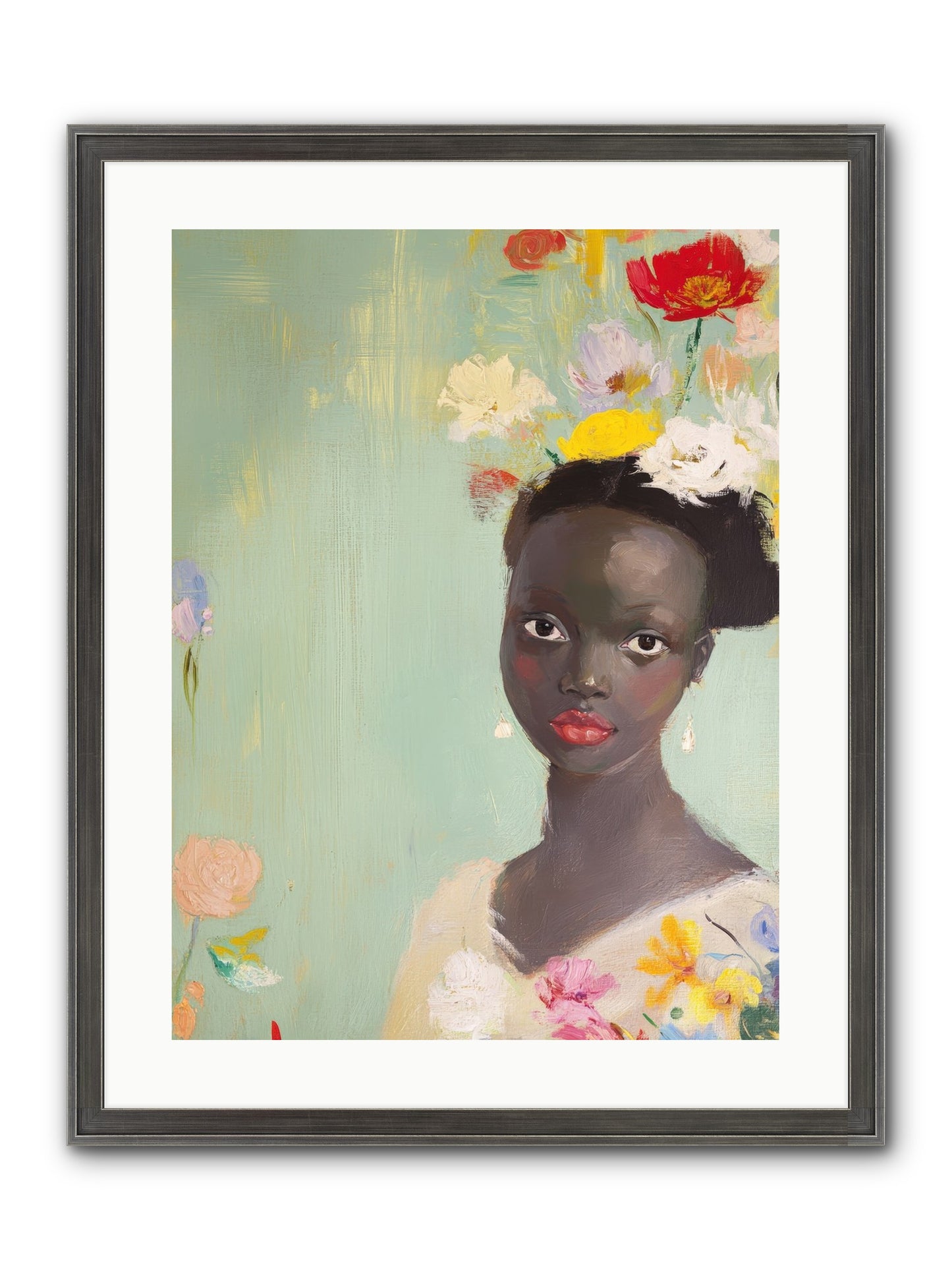 Azalea Finch Framed Print - Slimwoods Black/Silver 18x24