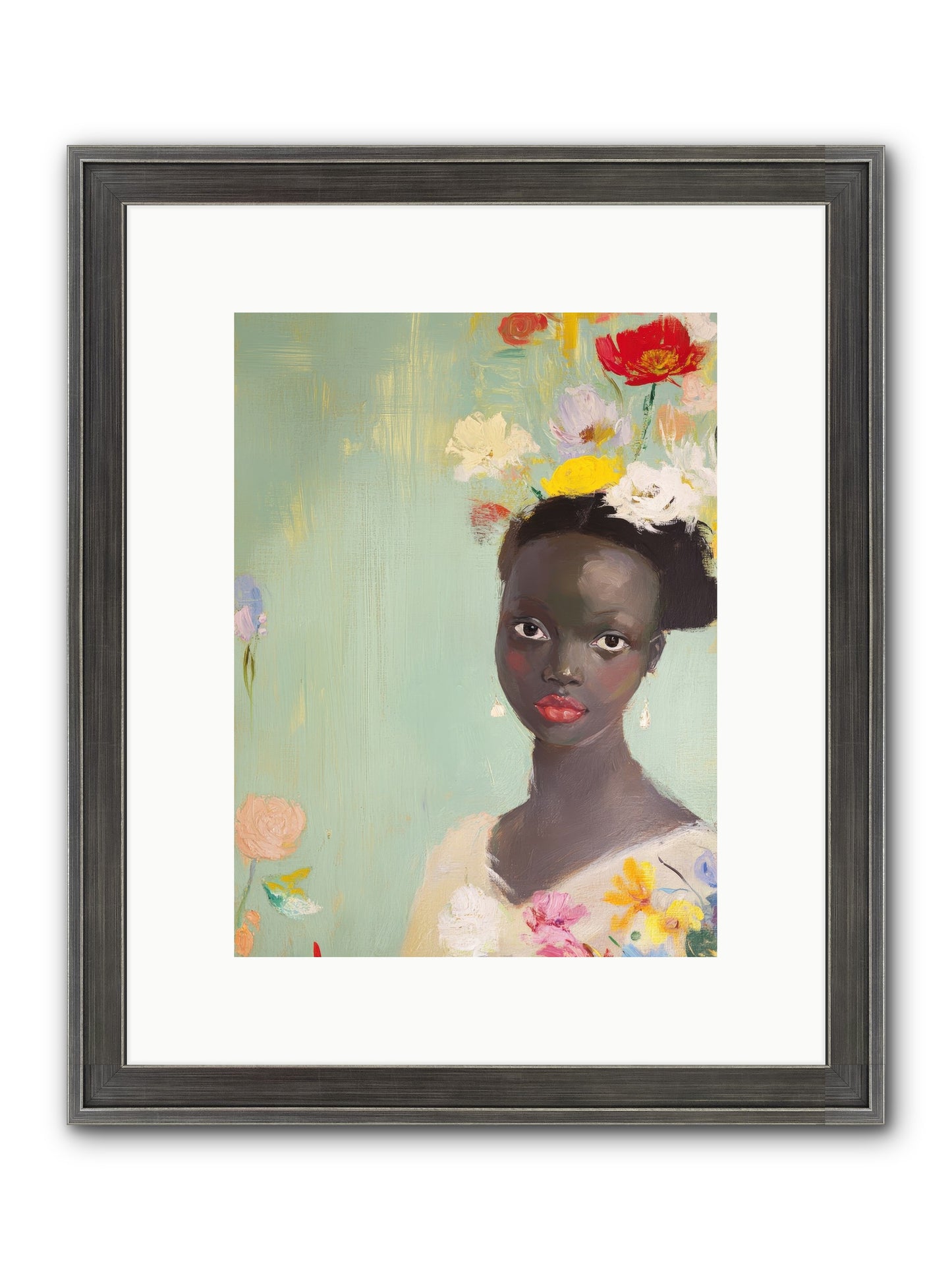 Azalea Finch Framed Print - Slimwoods Black/Silver 9x12