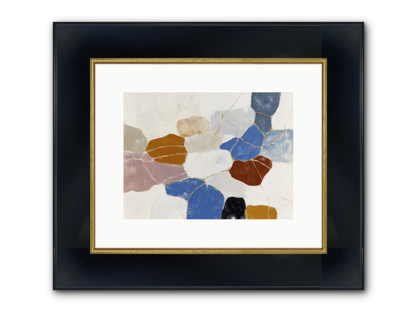 Azure Framed Print - Wide Black w/Gold 12x9